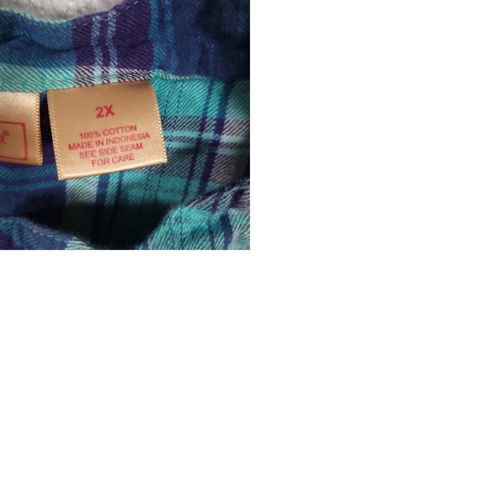 Vintage Northcrest Shirt Women's 2X Plus Blue Plaid Roll Tab Sleeve Henley Pockets Shirt Size XXL / US 16-18 / IT 52-54 - 9 Thumbnail