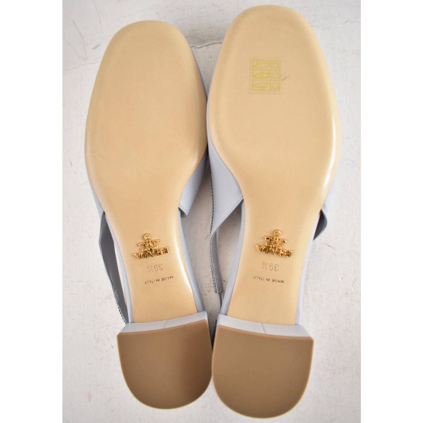 Prada Prada Grey Blue Triangle Logo Bow Slingback Pump 39.5 Size US 9.5 / IT 39.5 - 15 Thumbnail