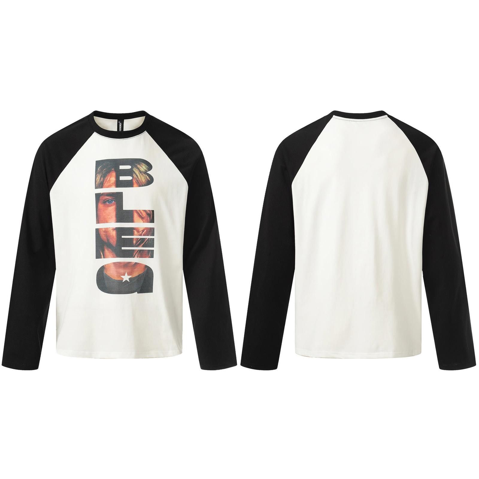Vintage Black White Graphic Raglan Sleeve Shirt Size US M / EU 48-50 / 2 - 4 Thumbnail