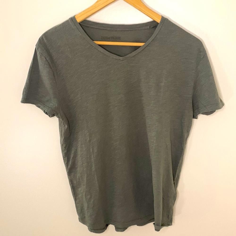 Zadig & Voltaire Zadig & Voltaire- VNeck Tee- XS - 100% Cotton Slub Size US XS / EU 42 / 0 - 4 Thumbnail