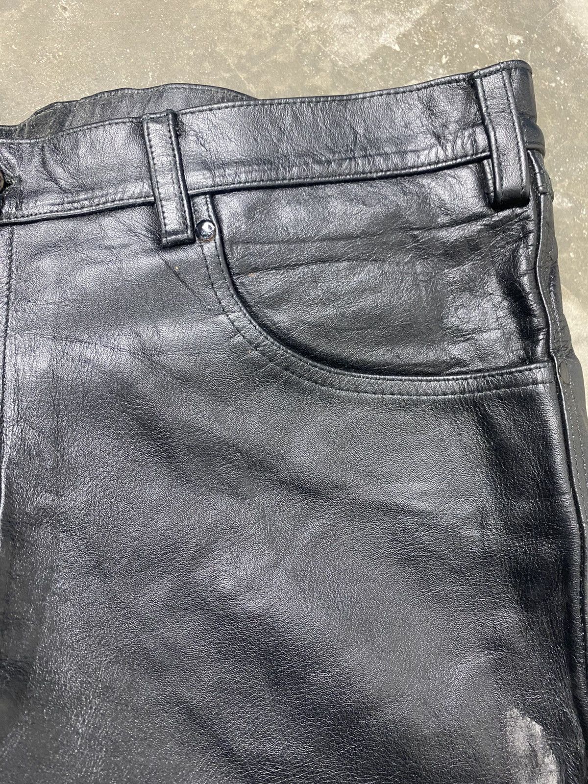 Genuine Leather Rare Vintage Horn Work Japanese Brand Leather Pant Size US 37 - 7 Thumbnail