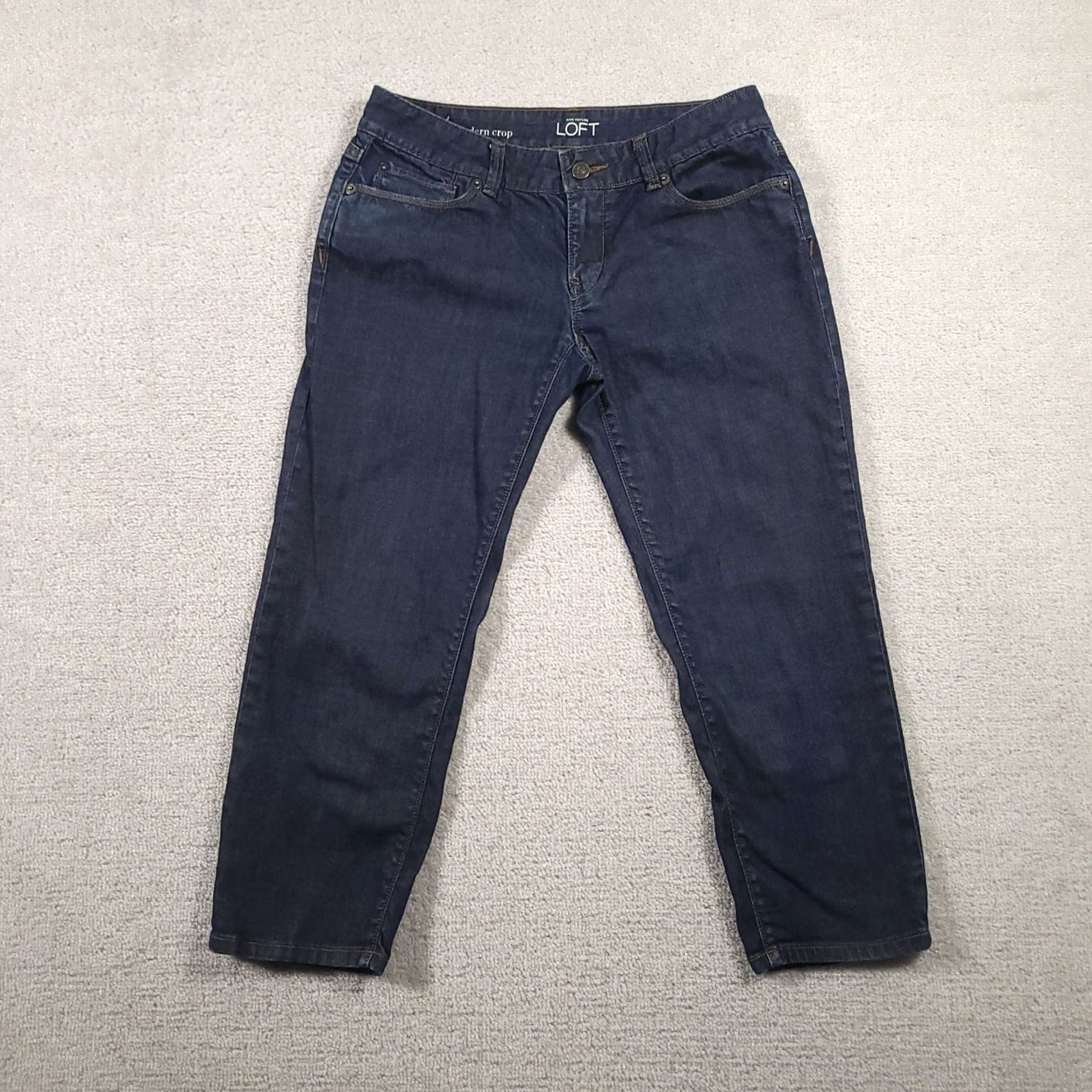 Loft VINTAGE: No not vintage; Ann Taylor Loft Low-Rise Modern Cropped-Leg Women's Size 4 Blue Denim Jeans Size 27" / US 4 / IT 40 - 2 Thumbnail