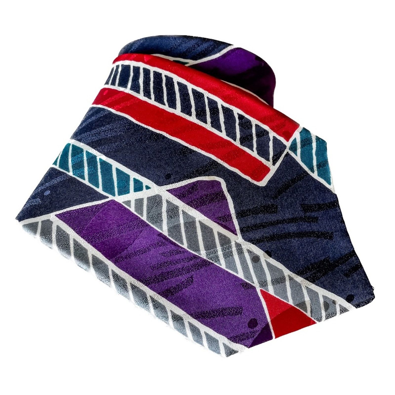 Halston III Vintage 80s Halston IIII retro abstract 100% silk tie Size ONE SIZE - 1 Thumbnail