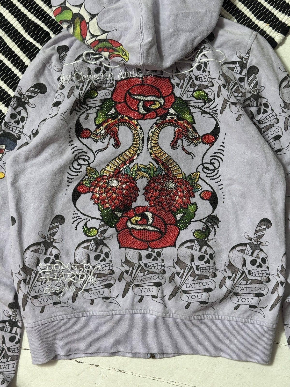 Ed Hardy VINTAGE ED HARDY ALL PRINTED 2000s ZIP UP HOODIE Size L / US 10 / IT 46 - 9 Thumbnail