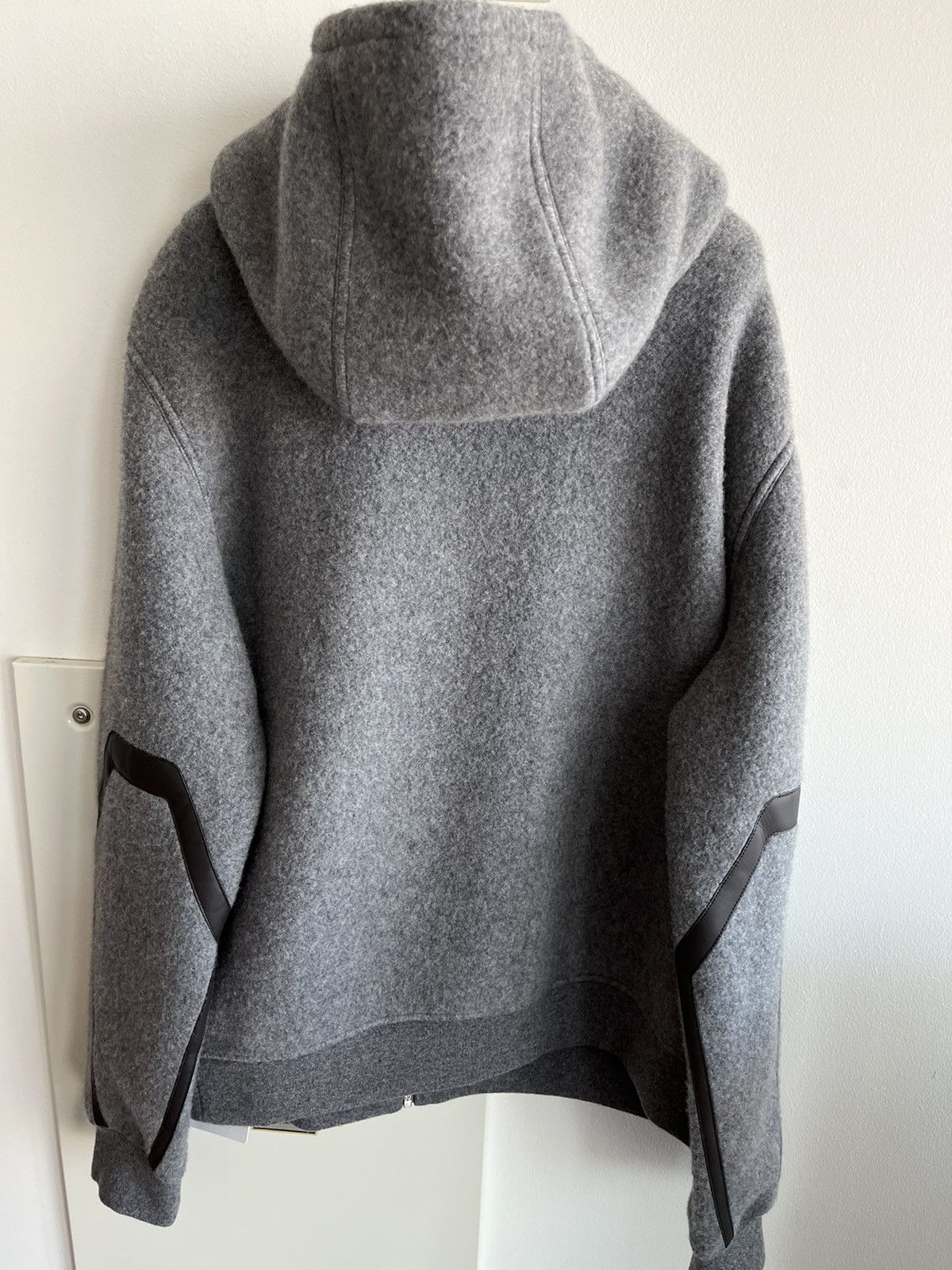 Hermes $5k Super Runway Leather Cashmere Hooded Sweater