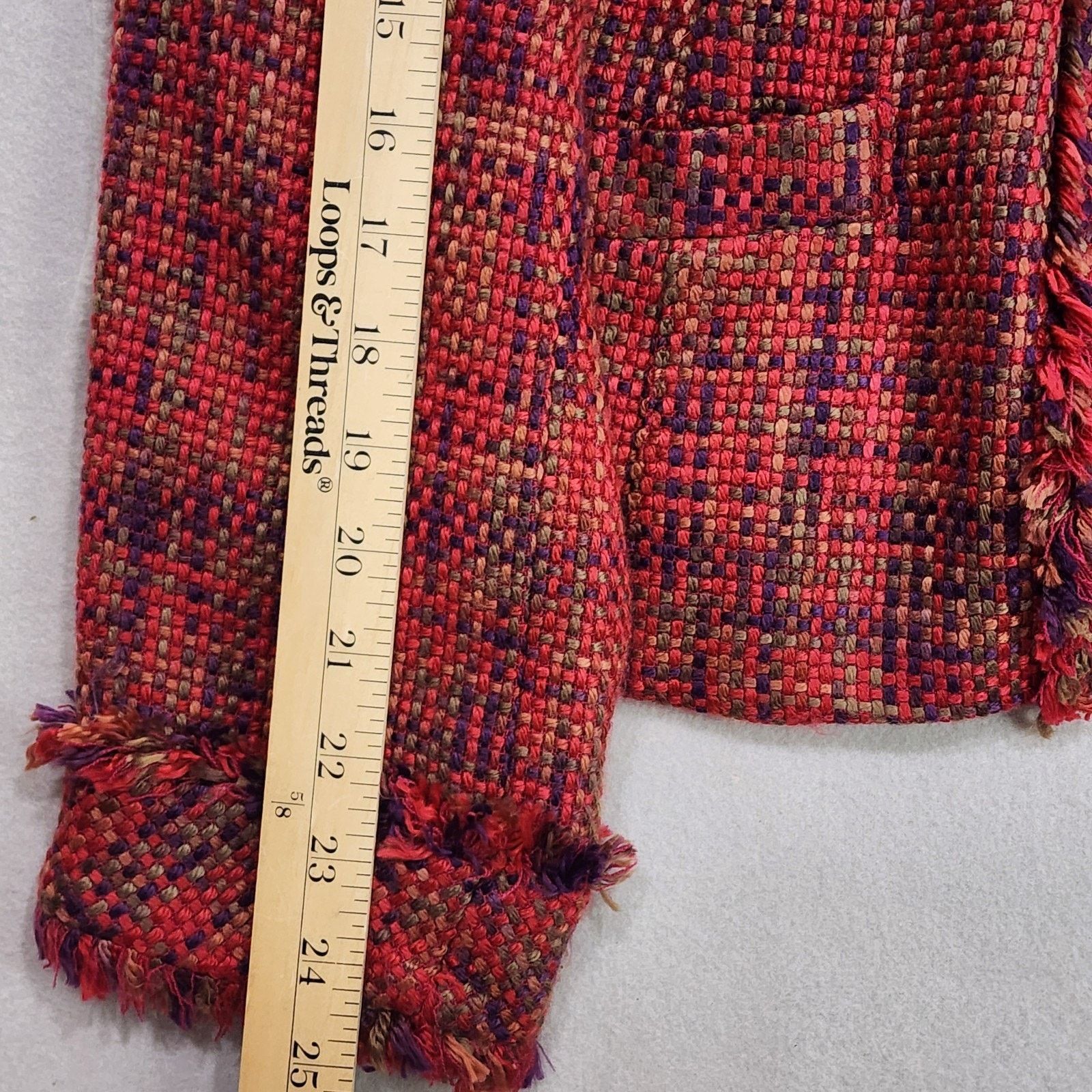 Coldwater Creek Coldwater Creek Boucle Tweed Blazer Women XL Red Open Jacket Size XL / US 12-14 / IT 48-50 - 4 Thumbnail