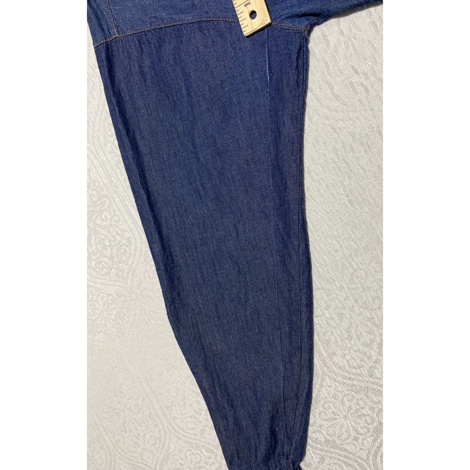 Denime VINTAGE Gerard Margon Shirt Mens Large Blue Denim Western Suede Elbow Patch Long Sleeve Size US L / EU 52-54 / 3 - 4 Thumbnail