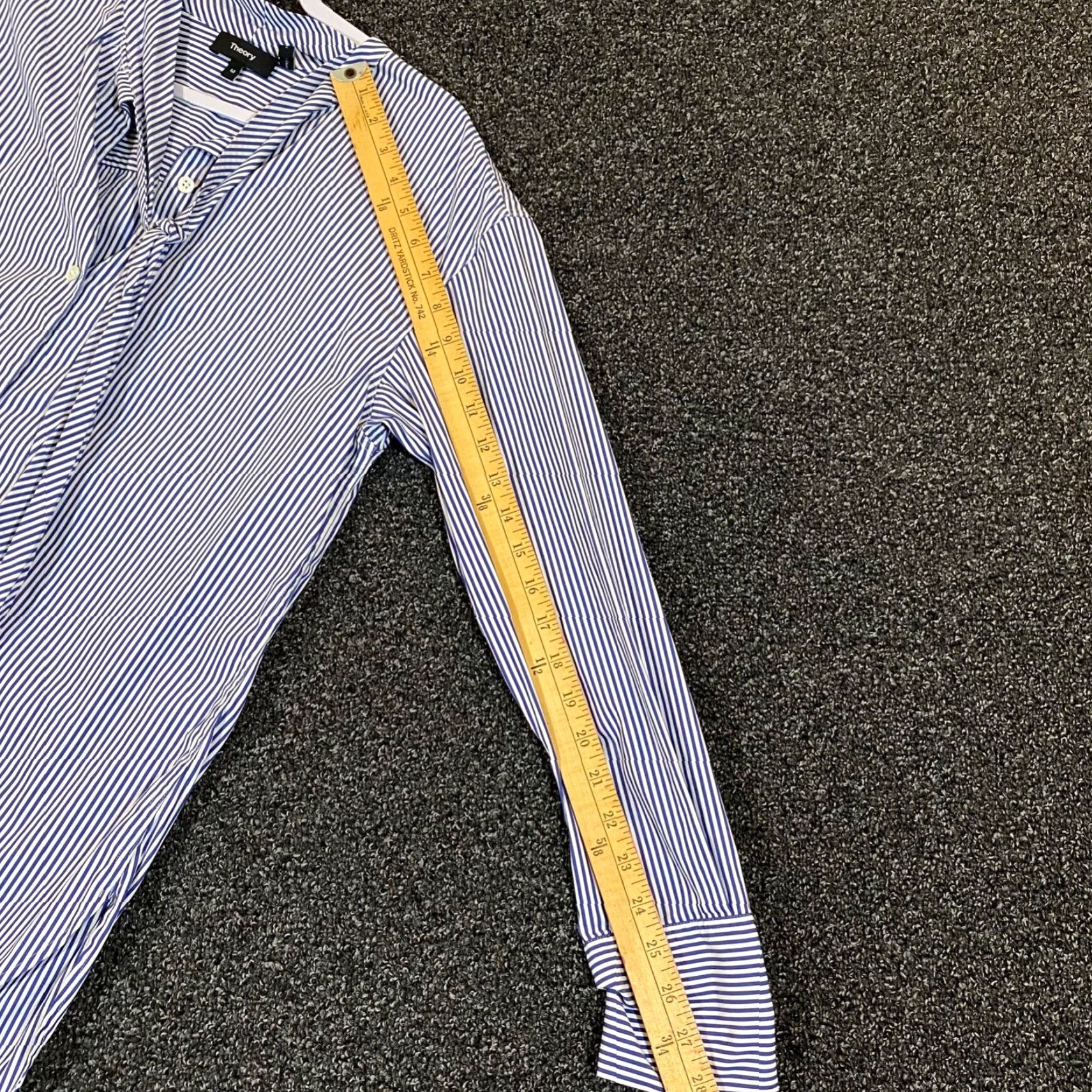 Theory THEORY Weekender Tie-Neck Button Up Long Sleeve Franklin Stripe Shirt Womens M Size M / US 6-8 / IT 42-44 - 6 Thumbnail