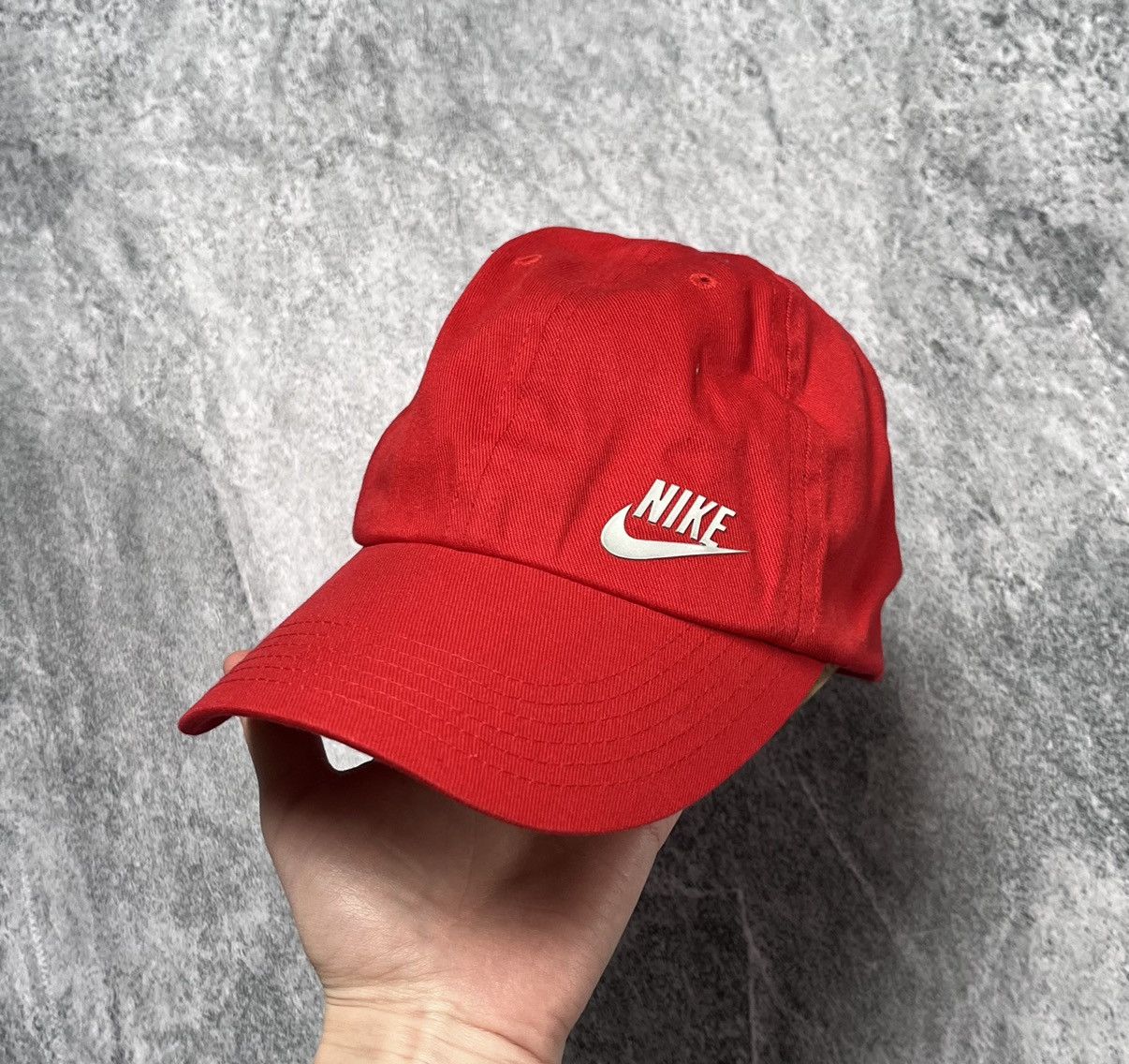 Nike × Vintage Cap Nike Vintage Streetwear Drill Hat Red Y2K Swoosh Size ONE SIZE - 1 Thumbnail