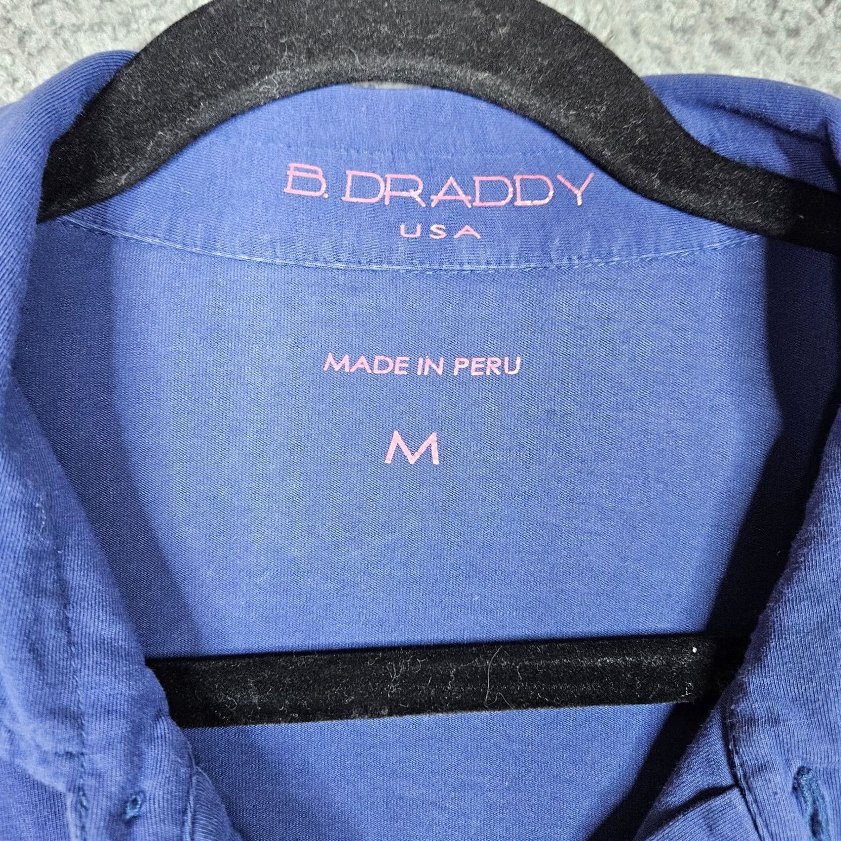 Vintage B.DRADDY USA Polo Shirt Short Sleeve Men M Blue Solid Cotton Polyester Logo Button Casual Activewear Shirt Size US M / EU 48-50 / 2 - 7 Thumbnail