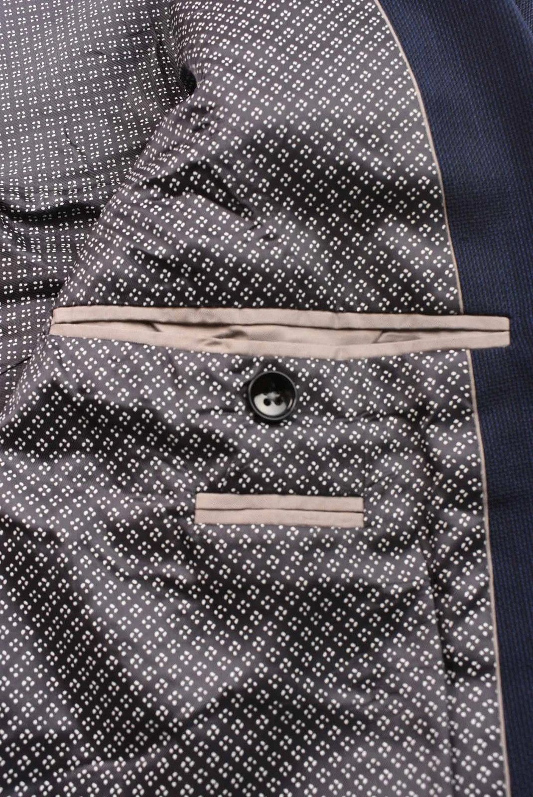 Hugo Boss BOSS Hugo Boss Navy Textured Two-Button Blazer Size L /EU52 Size 52R - 6 Thumbnail