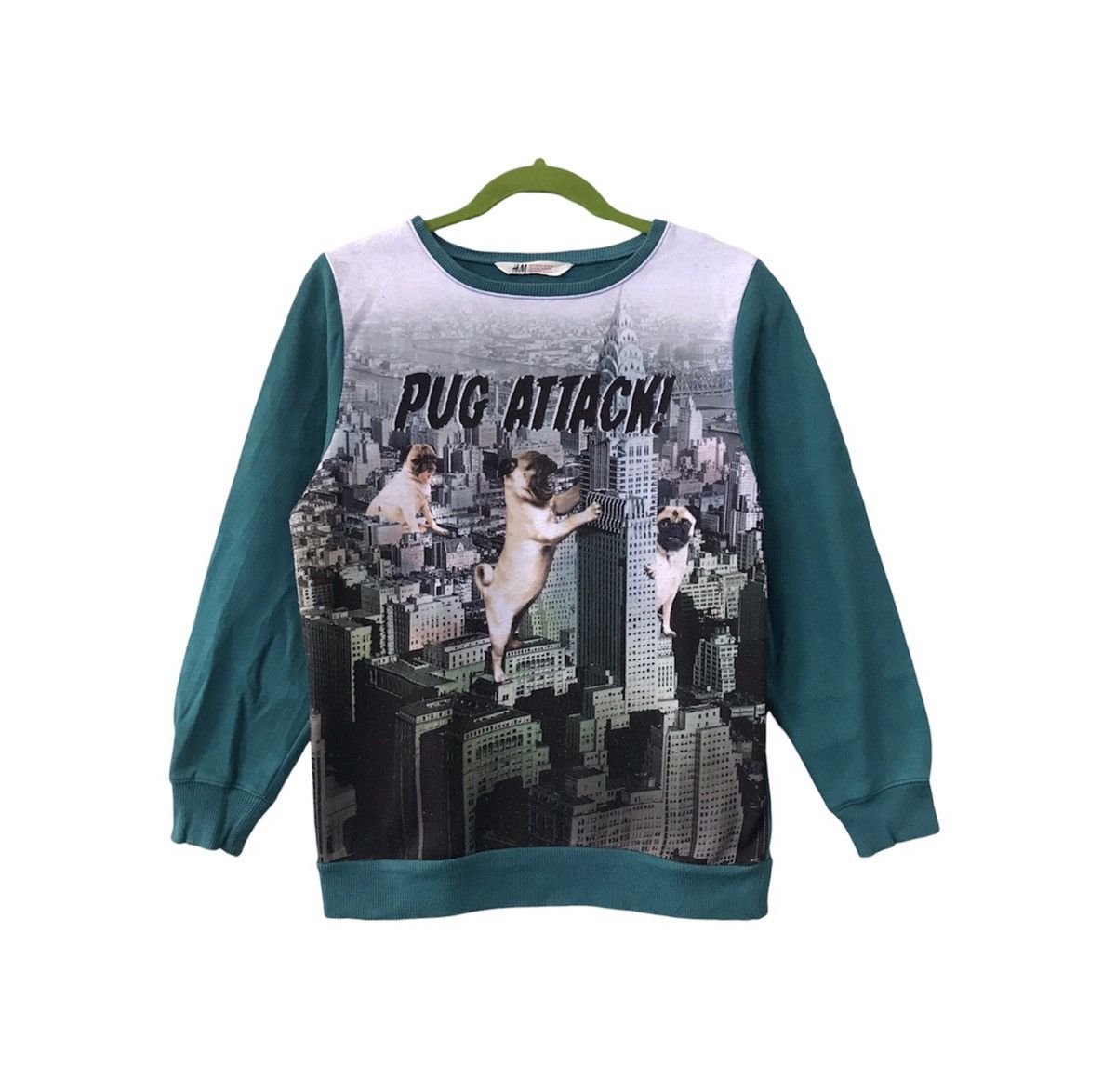image of Art x H&m Pug Attack Fullprinted Sweatshirt, Men's (Size Medium)