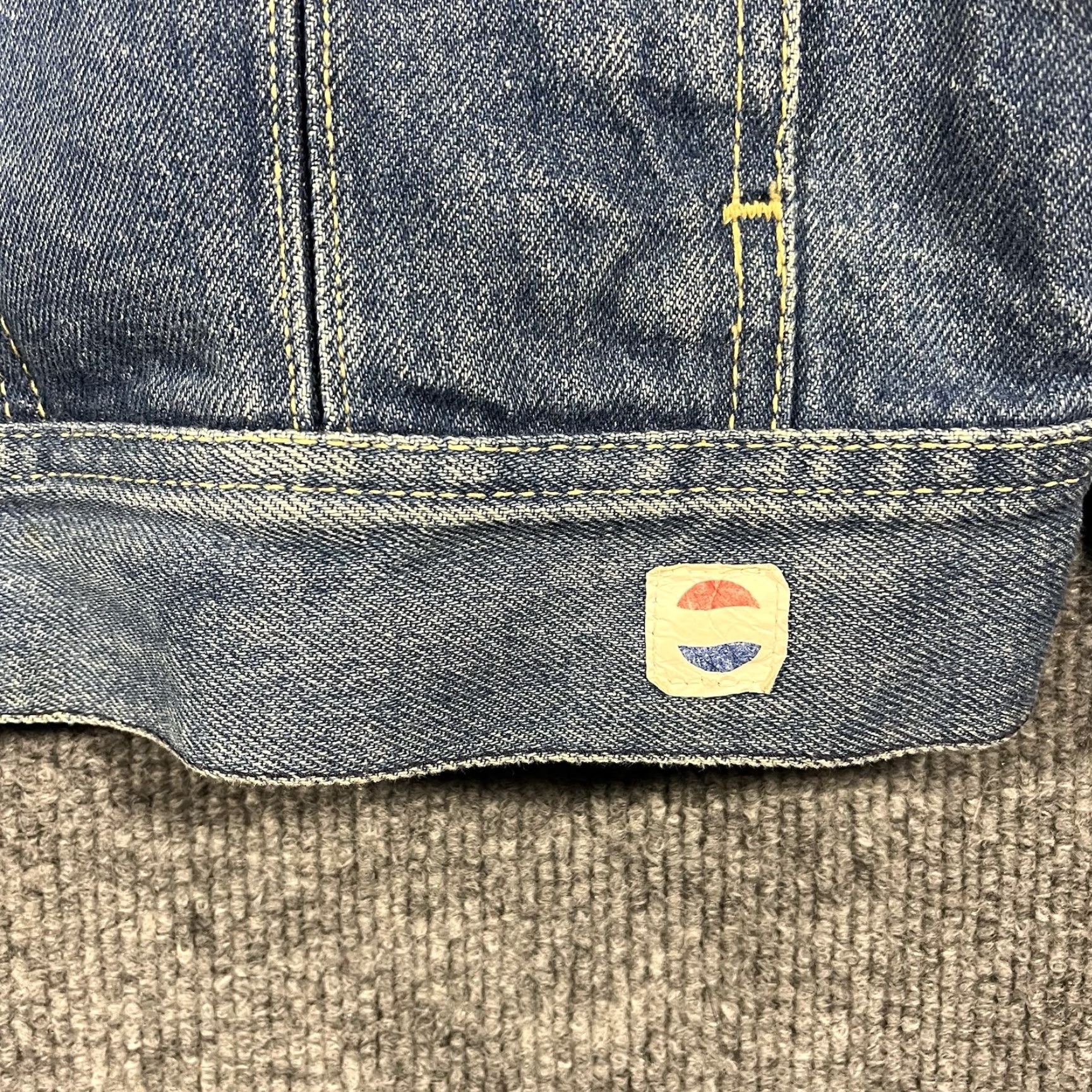 Denime VINTAGE Pepsi Denim Jacket Trucker Biker Blue Wash Mens Small S Jeans Blue 90s USA Jacket Mens Size US 29 - 3 Thumbnail