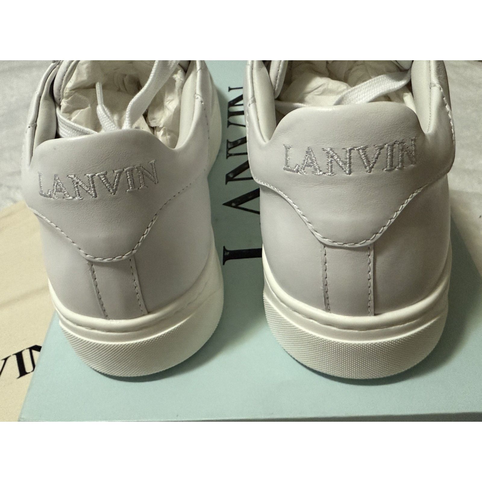 Lanvin Lanvin DDB0 White Leather Sneakers EU 40 US Men 7 , Women 9 Size US 7 / EU 40 - 5 Thumbnail