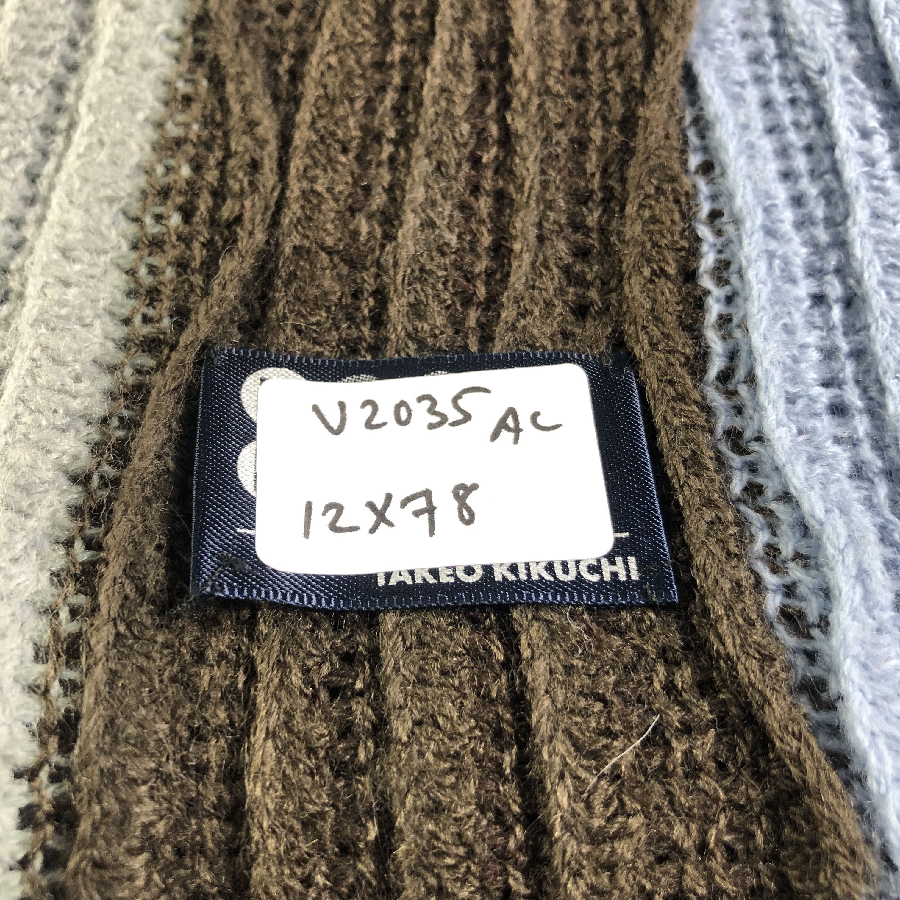Takeo Kikuchi Takeo Kikuchi Pleated Striped Scarf Muffler V2035 Size ONE SIZE - 5 Thumbnail