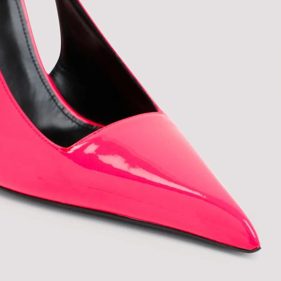 Saint Laurent Paris o1s1wg111024 Kiss Slingback Pumps In Patent Leather in Pink Size US 5 / IT 35 - 3 Thumbnail
