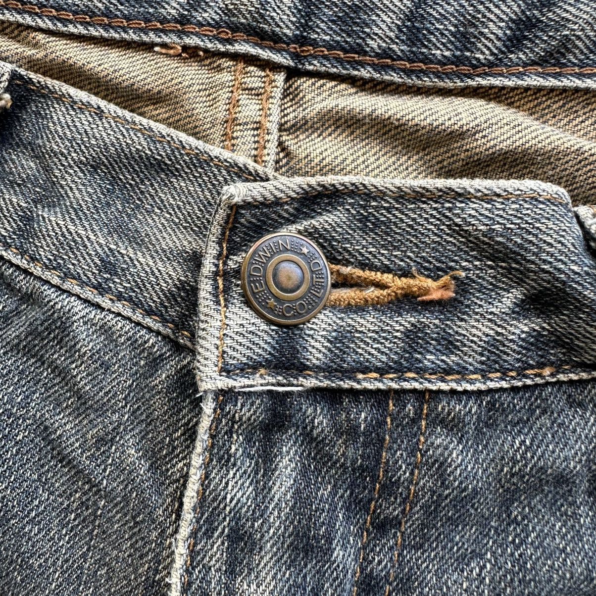 Japanese Brand Vintage Edwin Faded Distressed Denim Jean Pant W32 Size US 32 / EU 48 - 4 Thumbnail