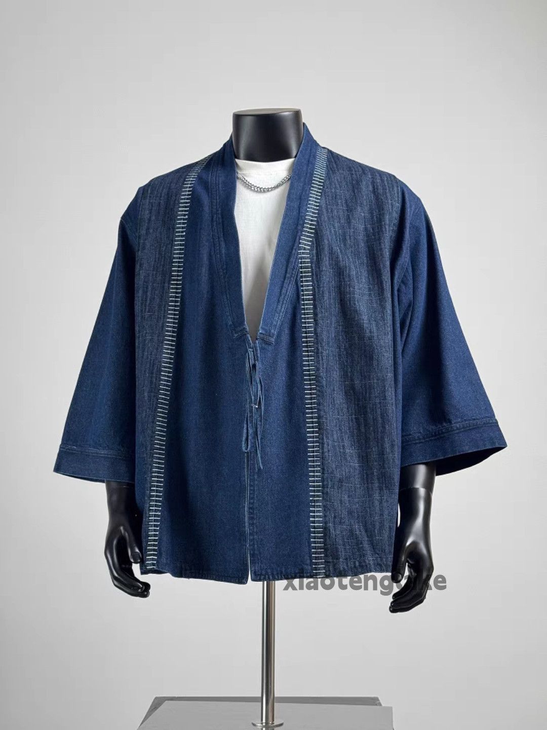 Unisex outdoor utility loose taoist robe patchwork shirt