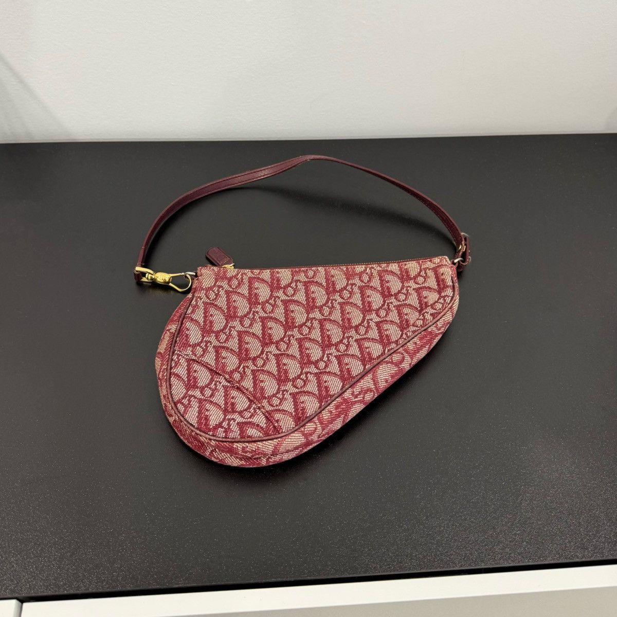 Dior Dior Burgundy Mini Saddle Shoulder Bag Size ONE SIZE - 2 Thumbnail