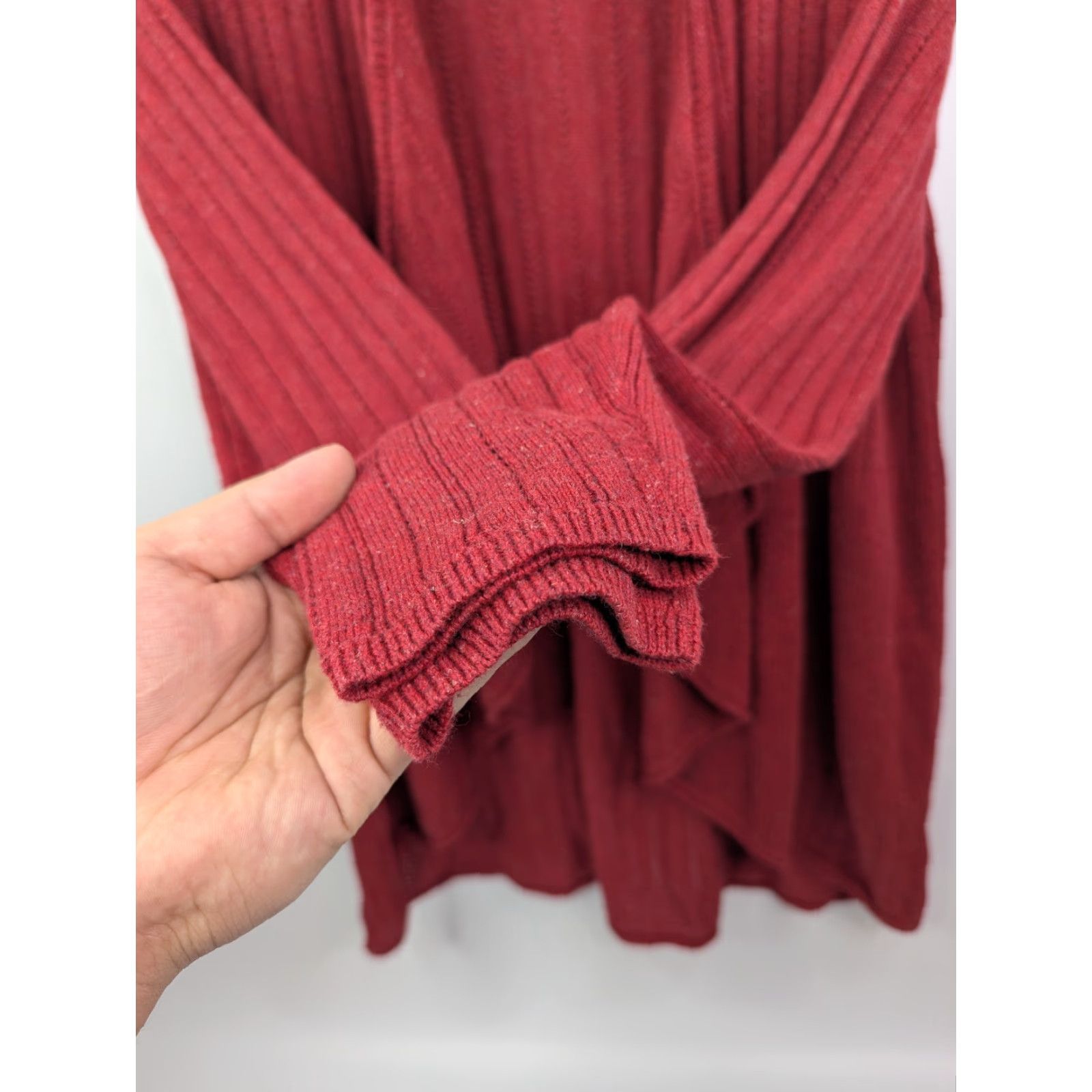 Eileen Fisher Eileen Fisher Cardigan Open Front Long Sleeve Duster Maroon 1X Women Sweater Casual Caprice 1X? Size XL / US 12-14 / IT 48-50 - 2 Thumbnail