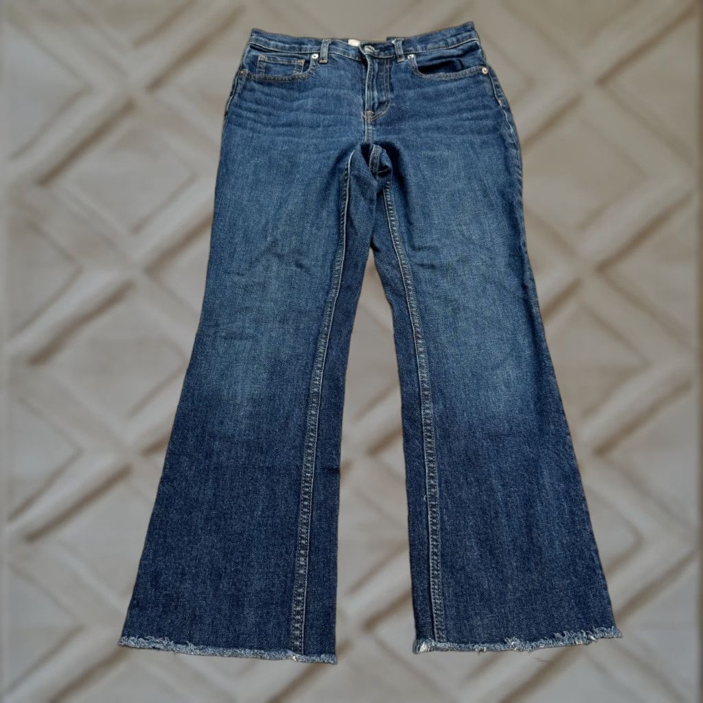 Everlane The Kick High Rise Bootcut Jeans Women 27 Blue Stretch 28x25 City Streetwear