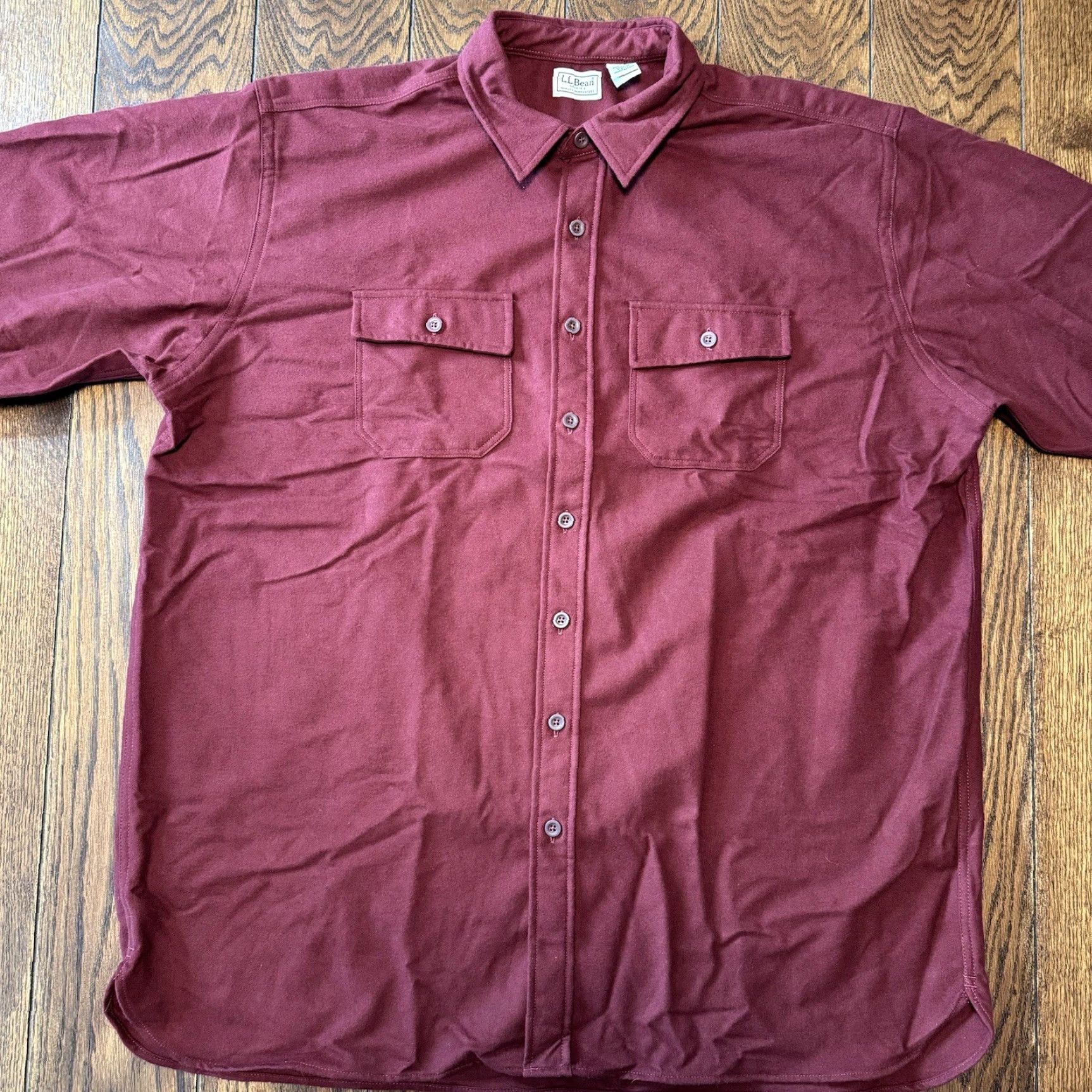 Vintage VINTAGE LL Bean Chamois Cloth Flannel Shirt Mens 2XLT Red Maroon Tall 90s Grunge Outdoor Classic Size US XXL / EU 58 / 5 - 2 Thumbnail