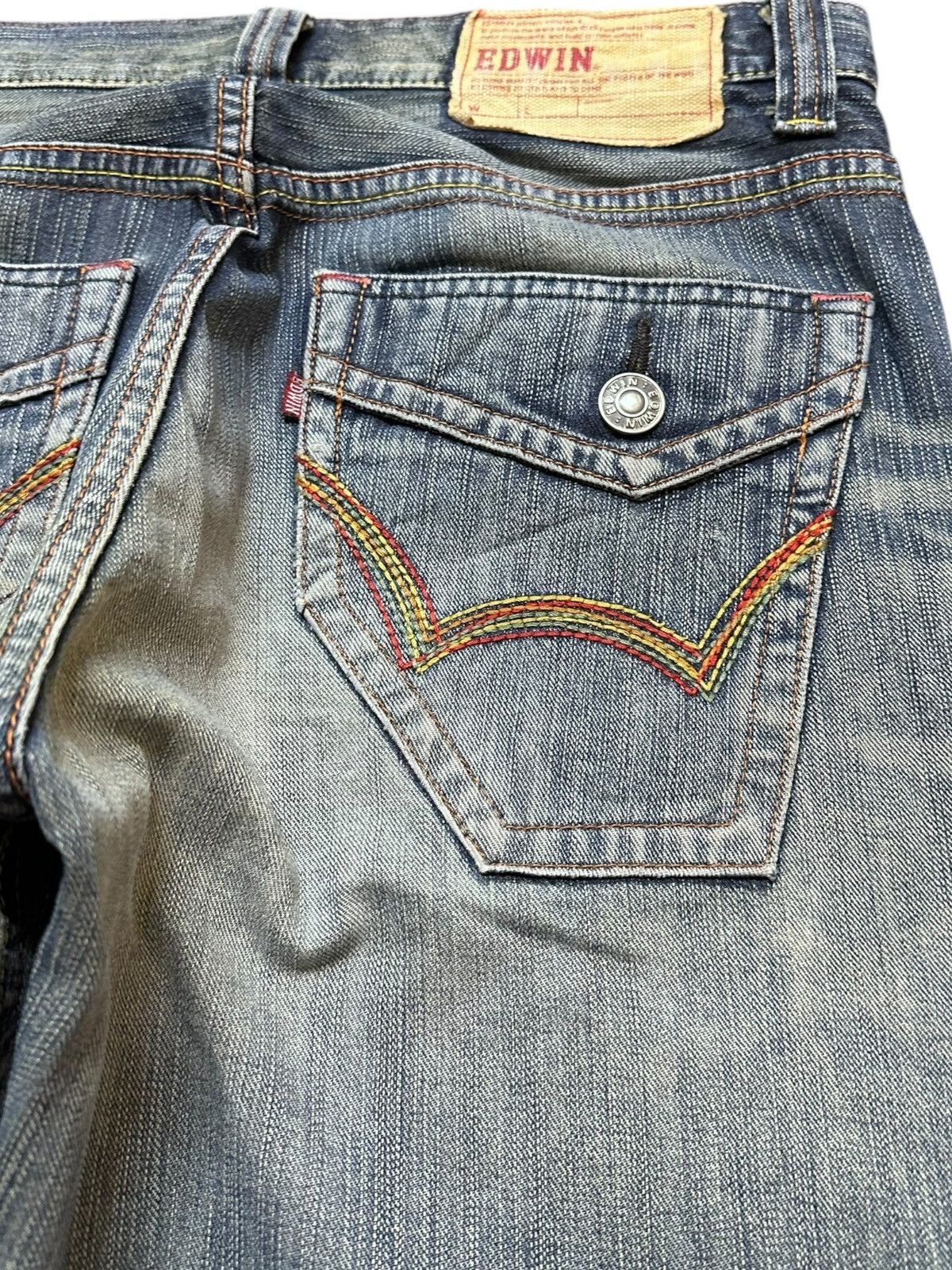 Edwin Vintage Edwin BT5011 Faded Whiskers Grunge Denim Size US 33 - 6 Thumbnail