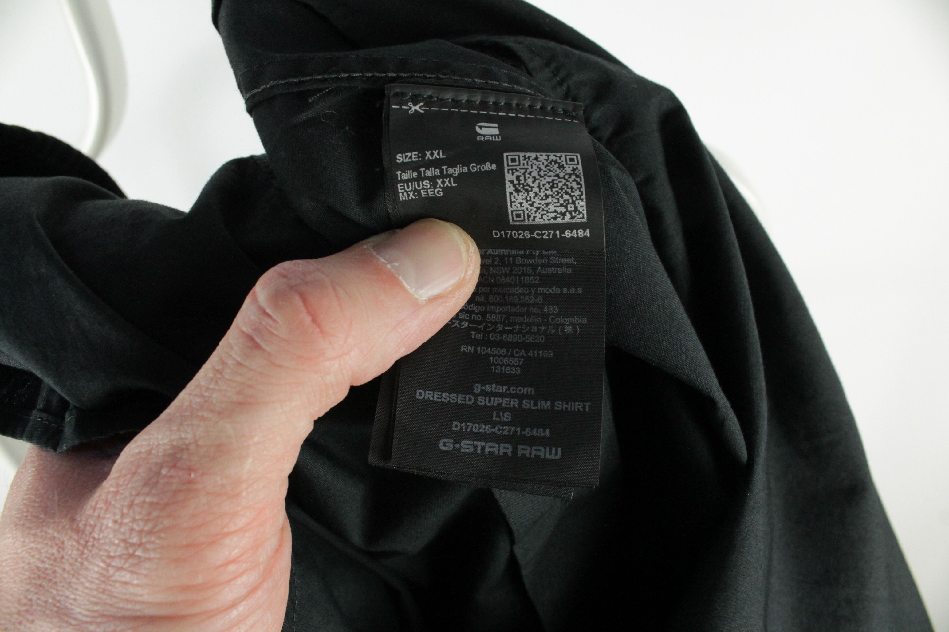 G-Star G-Star Raw Dressed Super Slim Black Stretch Cotton Shirt Size US XXL / EU 58 / 5 - 11 Thumbnail