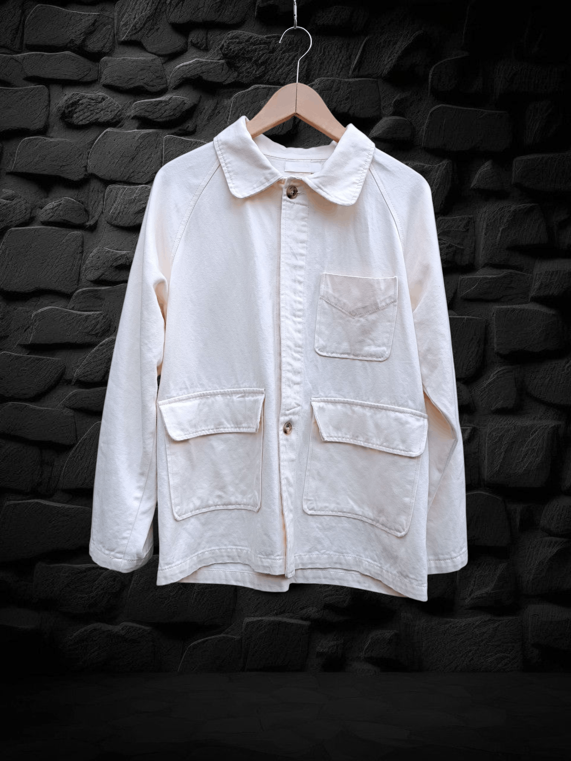 Japanese Brand Vintage Worker Utility Chore Jacket One Back Pocket Size US L / EU 52-54 / 3 - 1 Thumbnail