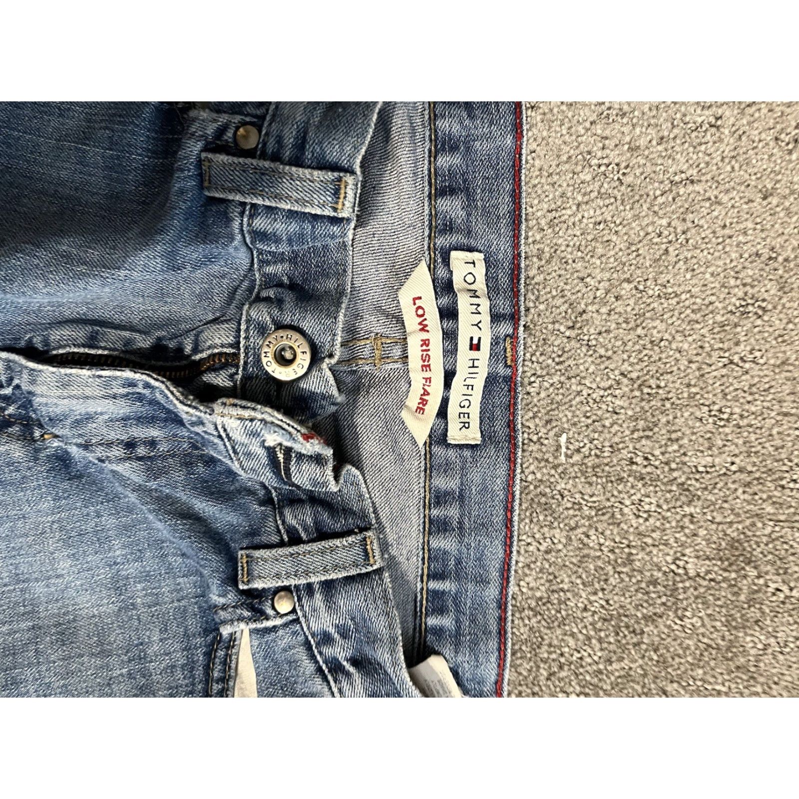 Tommy Hilfiger Tommy Hilfiger Jeans 6 Blue 100% Cotton Distressed Pockets Zip Button Womens Size ONE SIZE - 5 Thumbnail