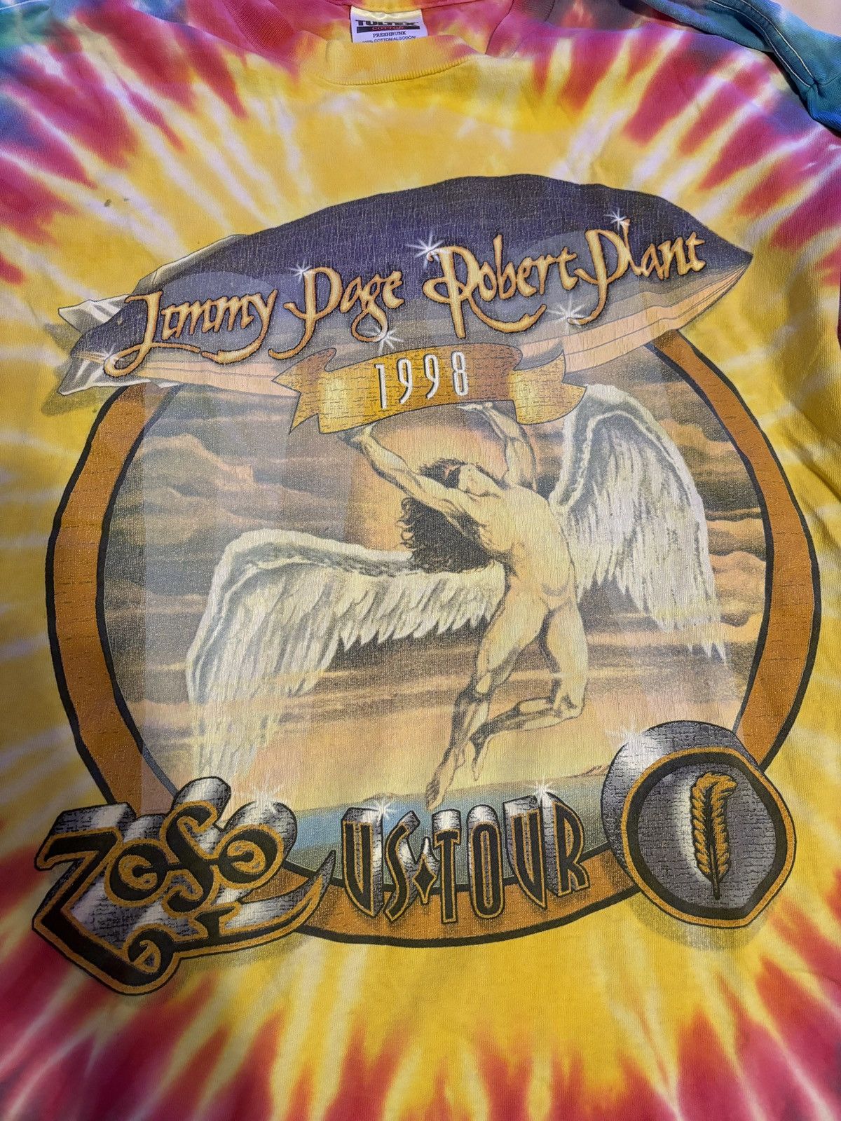 Vintage 1998 Jimmy Page Robert Plant Led Zeppelin Tie Dye Size US L / EU 52-54 / 3 - 1 Thumbnail