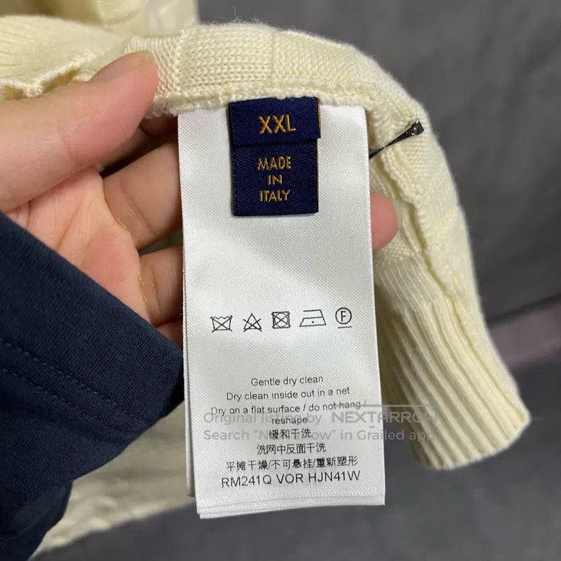 Louis Vuitton Louis Vuitton 24 Ivory Solid Zip-up Casual Long Sleeve Swe Size US XXL / EU 58 / 5 - 4 Thumbnail