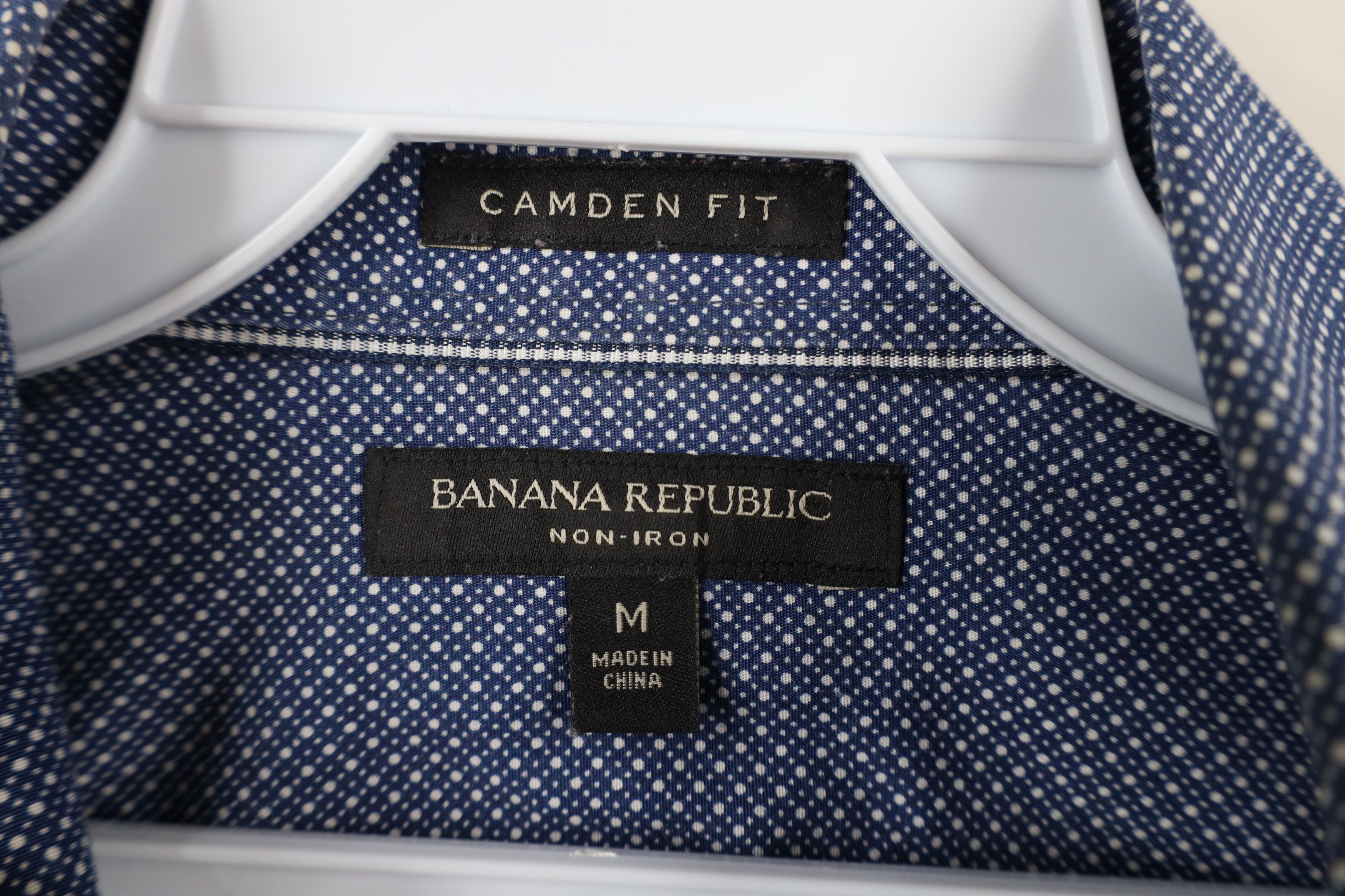 Banana Republic × Vintage Banana Republic Fit Non Iron Polka Dot Button Shirt Blue Size US M / EU 48-50 / 2 - 8 Thumbnail