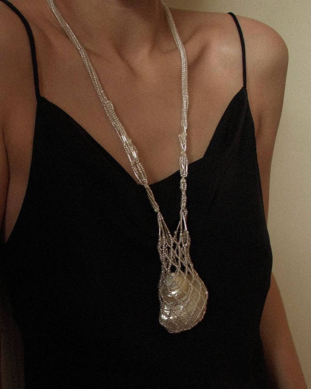 Other Beaded mesh necklace Seashell Summer Beach Gold Jewelry Size ONE SIZE - 1 Thumbnail