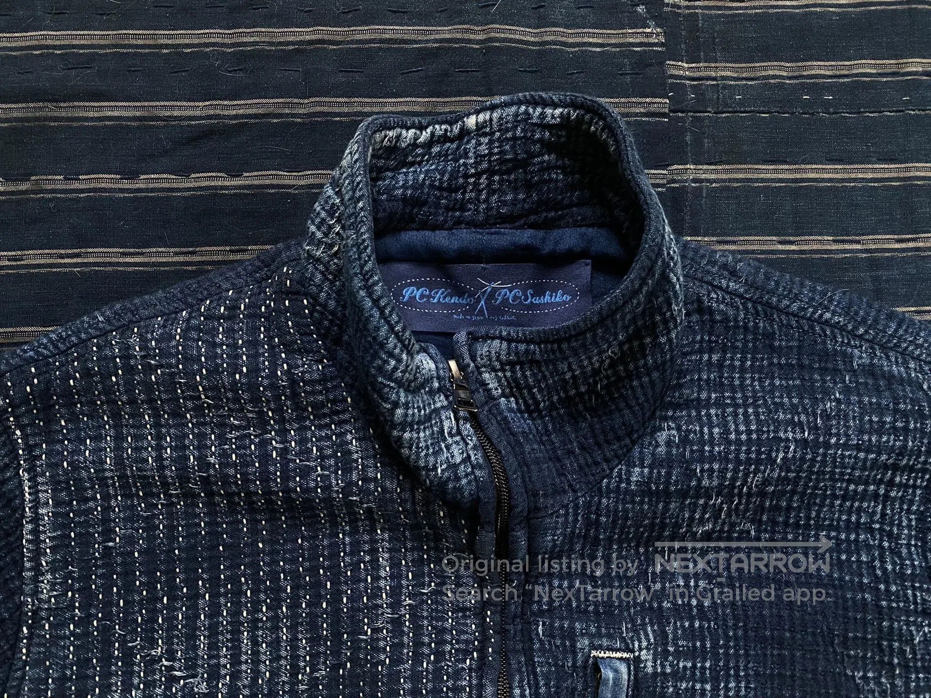 Porter Classic indigo sashiko light zip up outdoor jacket. Size US M / EU 48-50 / 2 - 2 Thumbnail