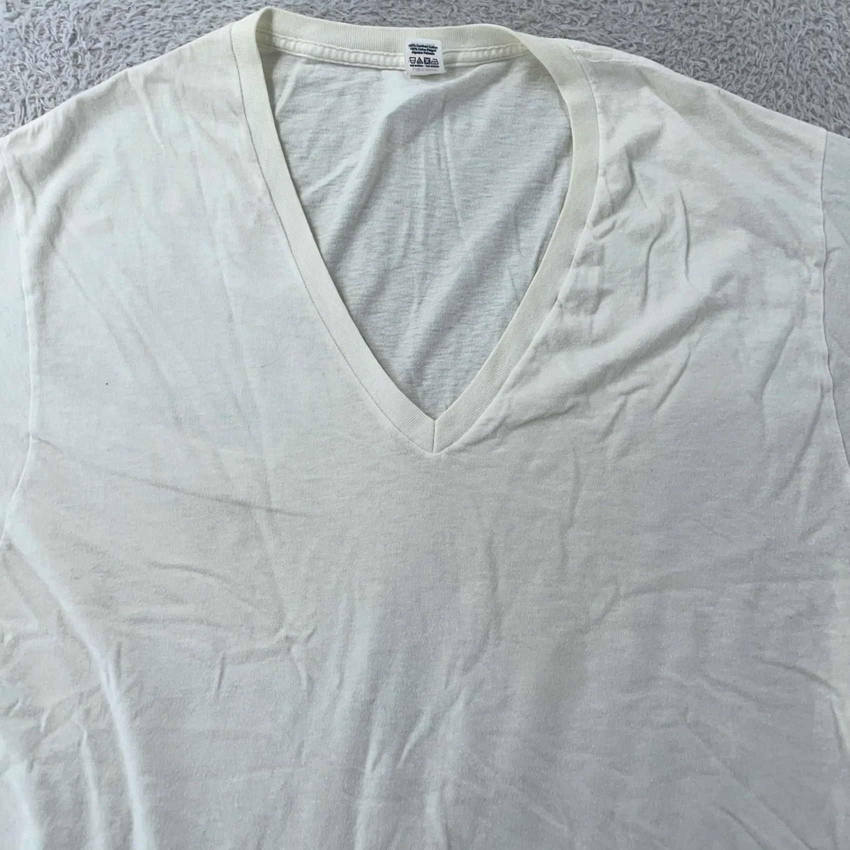 Jockey Vtg Jockey Blank White Deep V Neck Shirt Mens Medium Undershirt Classic Tee Size US M / EU 48-50 / 2 - 2 Thumbnail