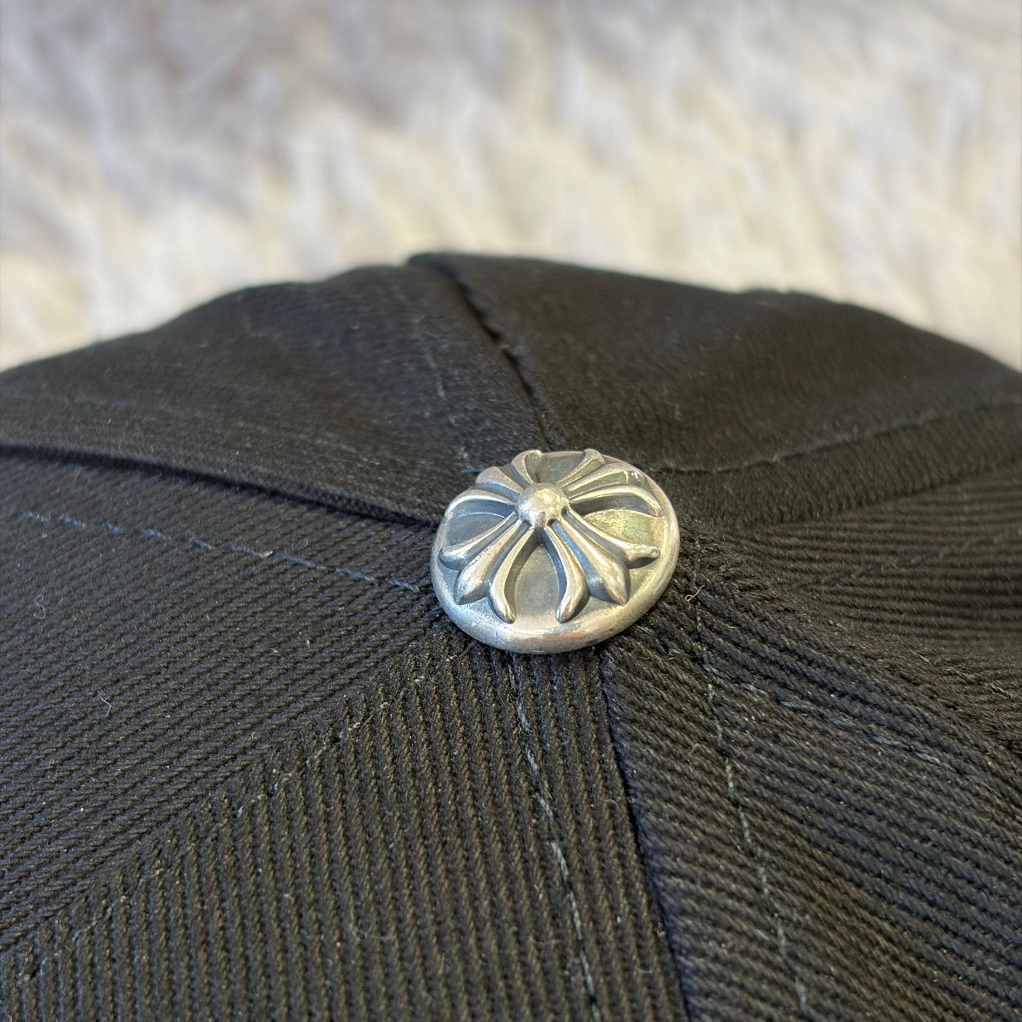 Chrome Hearts Scroll Logo Denim Baseball Cap Black Size ONE SIZE - 4 Thumbnail