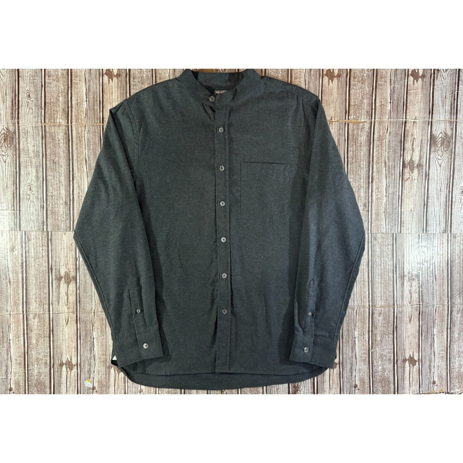 Todd Snyder Todd Snyder Band Collar flannel Shirt size L color dark grey Size US L / EU 52-54 / 3 - 1 Thumbnail