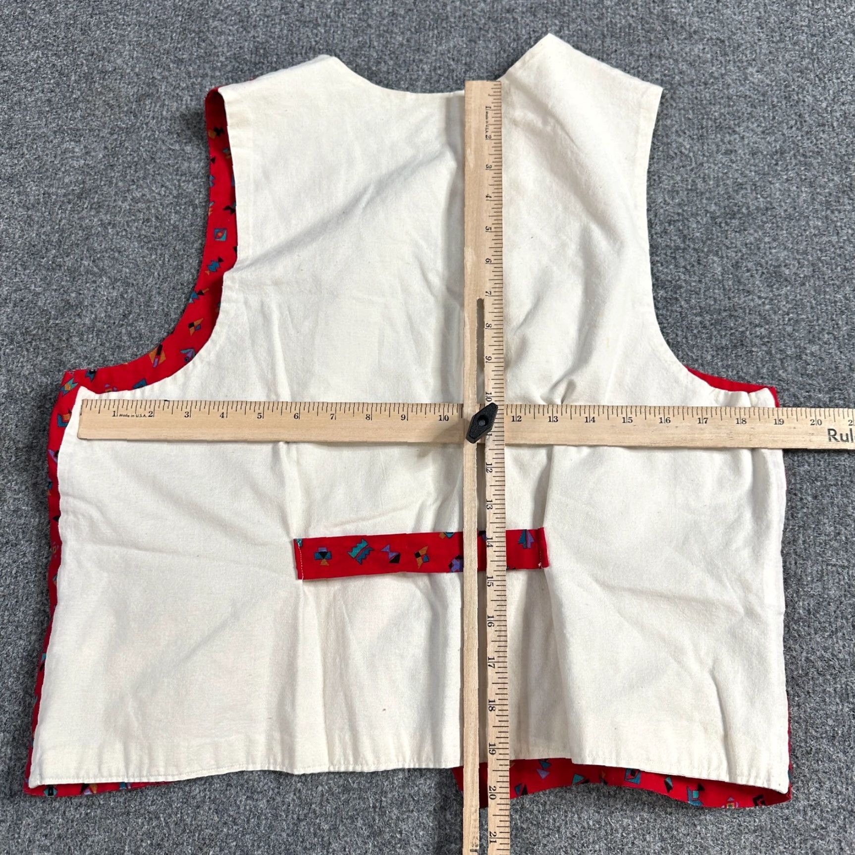 Vintage Montana Cincha Vest Women L Red Western 100% Cotton Reversible Vest Vintage No - Shirt/Top, Women, Red, L, 100% Cotton, Western, Basic Jacket Size L / US 10 / IT 46 - 3 Thumbnail