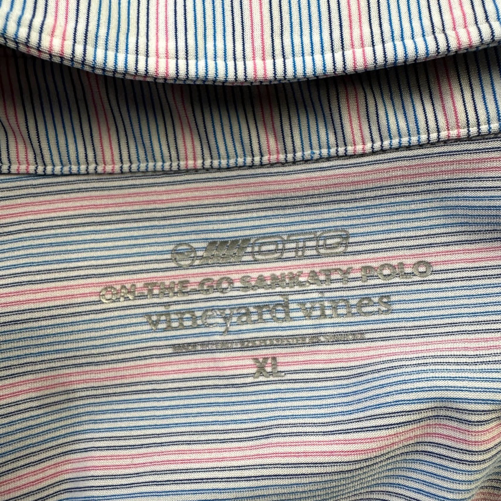 Vineyard Vines VINEYARD VINES Polo Shirt Mens XL Blue Pink Performance On The Go Sankaty Shirt Slim Casual Golf Size US XL / EU 56 / 4 - 7 Thumbnail