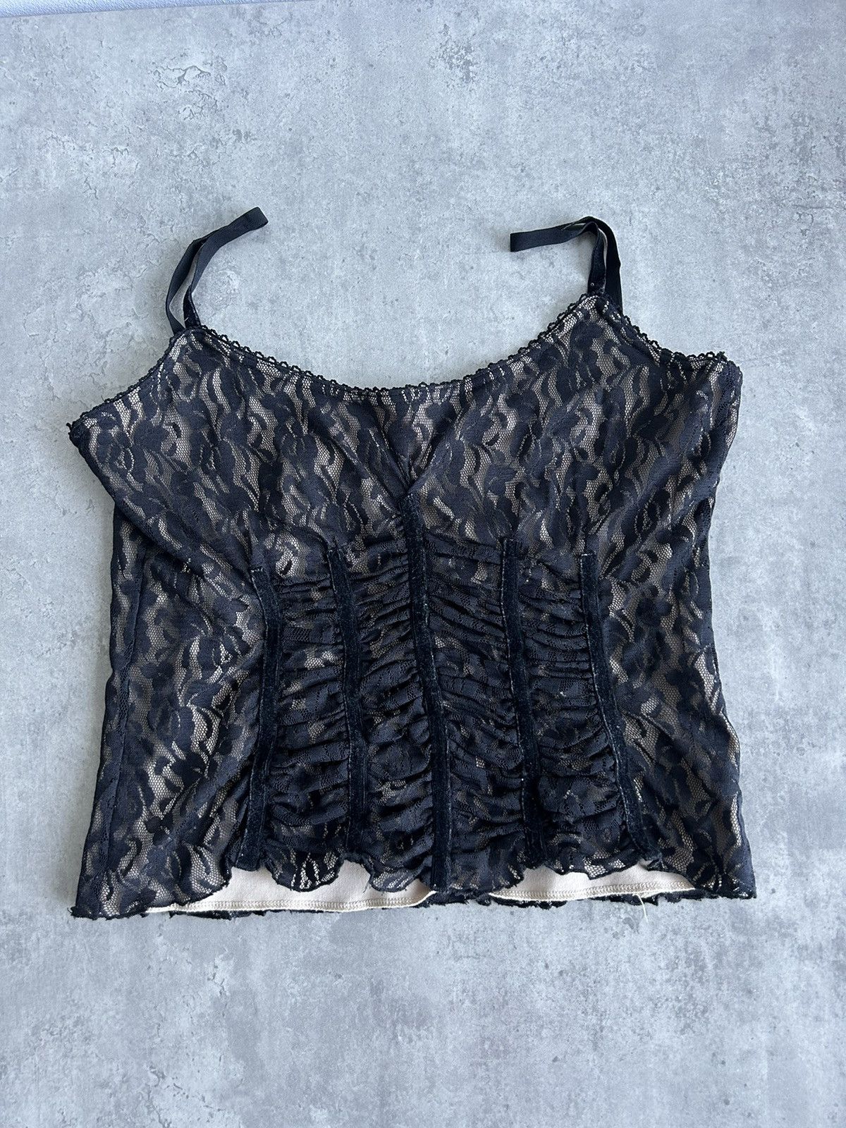 Vintage Gorgeous Lace Double Top Y2K Vintage 00s Size L / US 10 / IT 46 - 1 Thumbnail