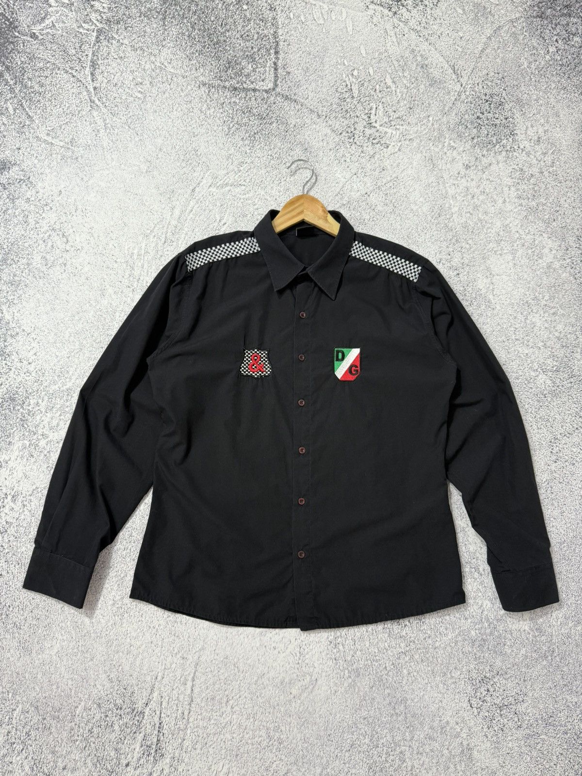 Dolce & Gabbana × Vintage Dolce & Gabbana Black Shirt Big Logo AVANTGARDE Y2K Size US XL / EU 56 / 4 - 2 Thumbnail