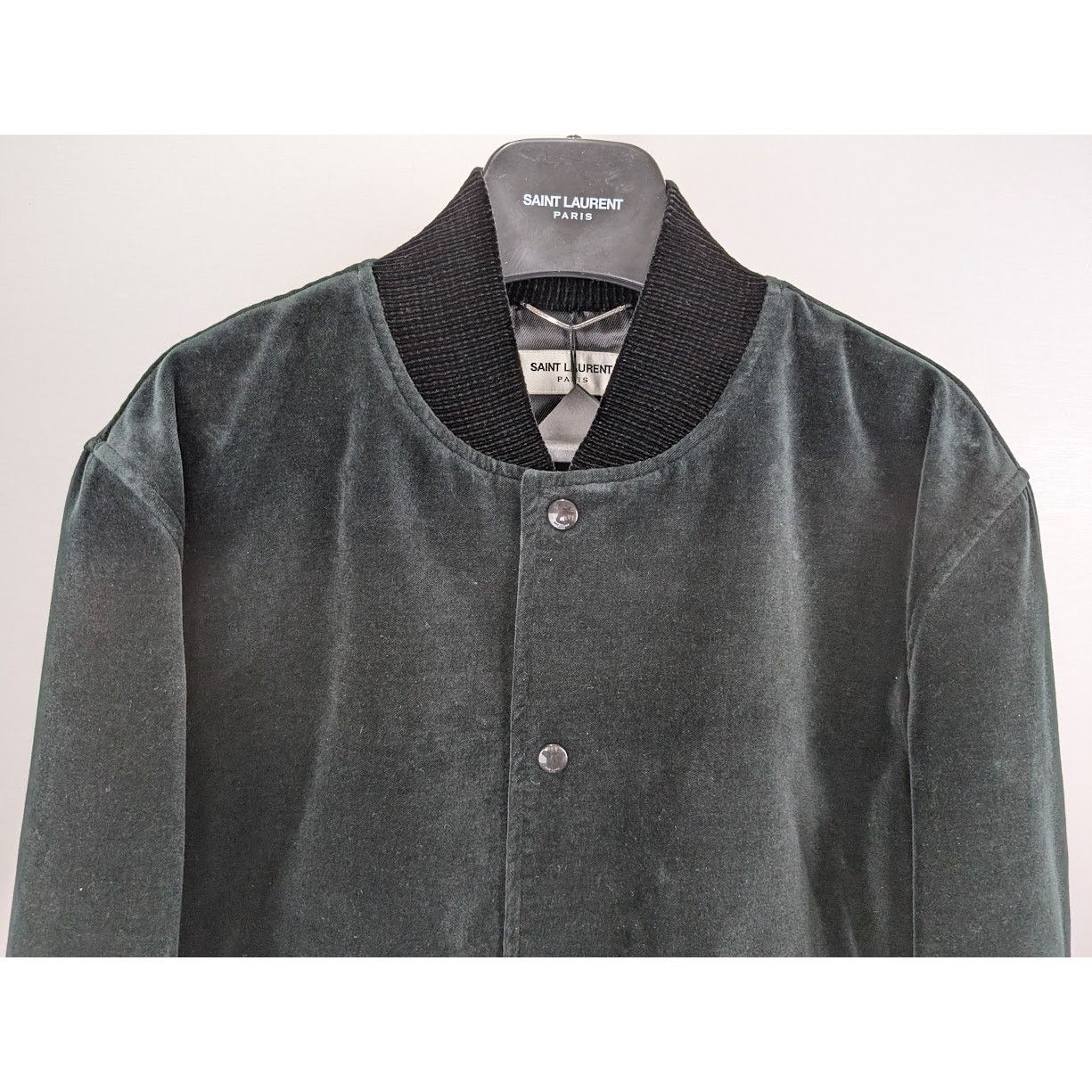 Saint Laurent Paris o1rshd1 Teddy College Cotton Jacket in Green Emerald Size US L / EU 52-54 / 3 - 5 Thumbnail
