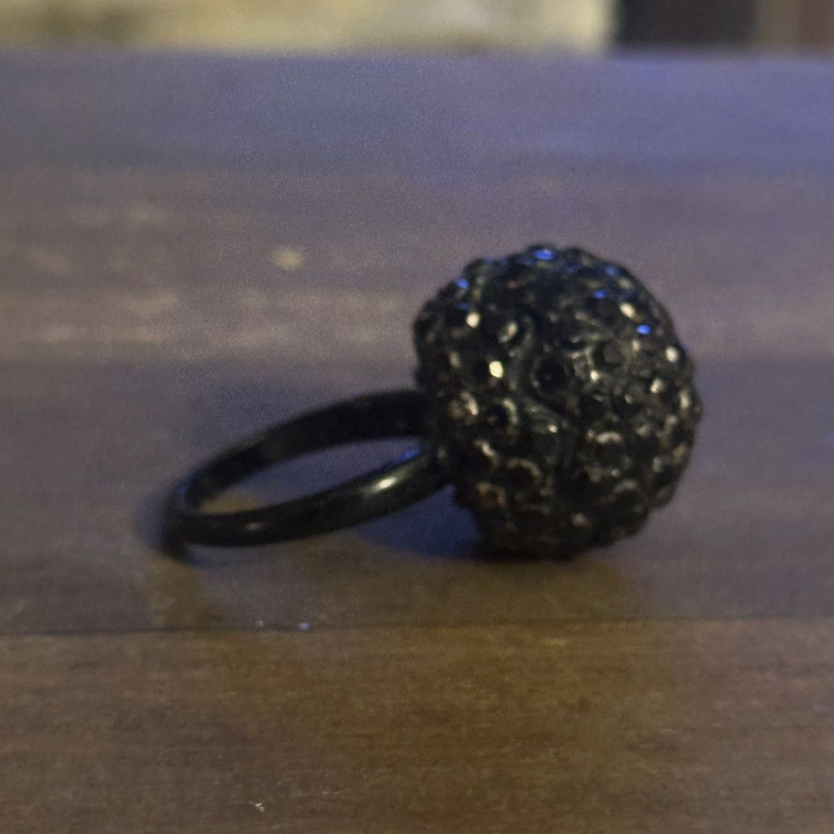 Other Black paved rhinestone ball ring Size ONE SIZE - 5 Thumbnail