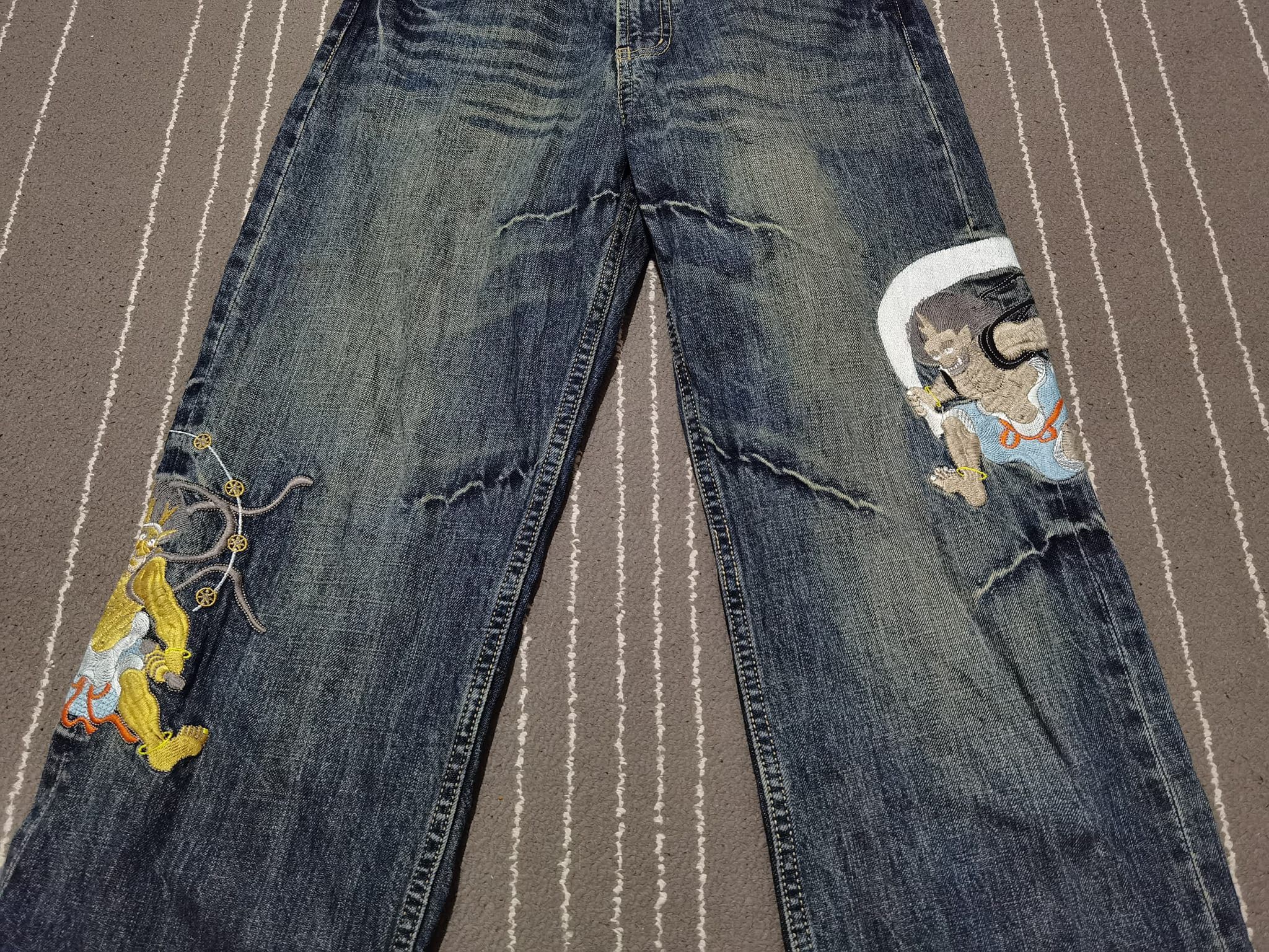 Japanese Brand Wagara raijin and fujin denim w27 2121 Size US 27 - 9 Thumbnail