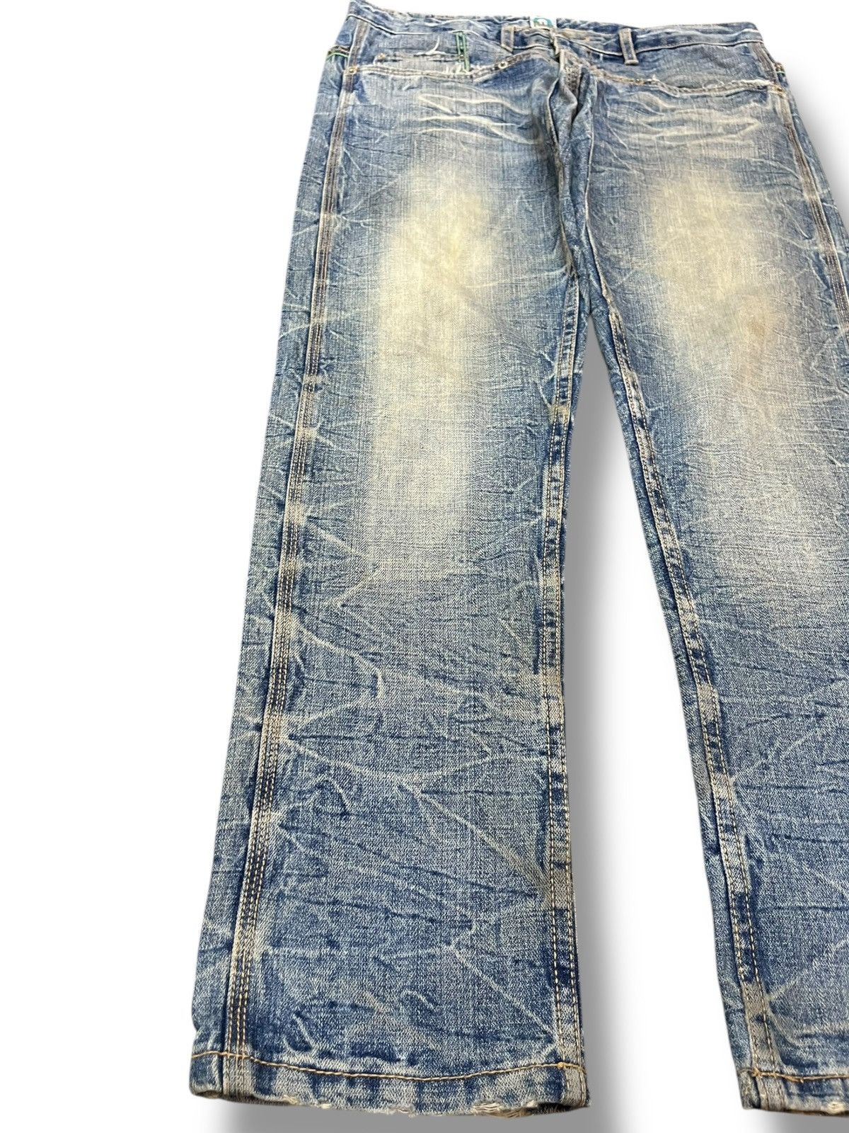 Beauty Beast × Le Grande Bleu (L.G.B.) Vintage Vie Emu Honeycomb Faded Denim Size US 33 - 5 Thumbnail