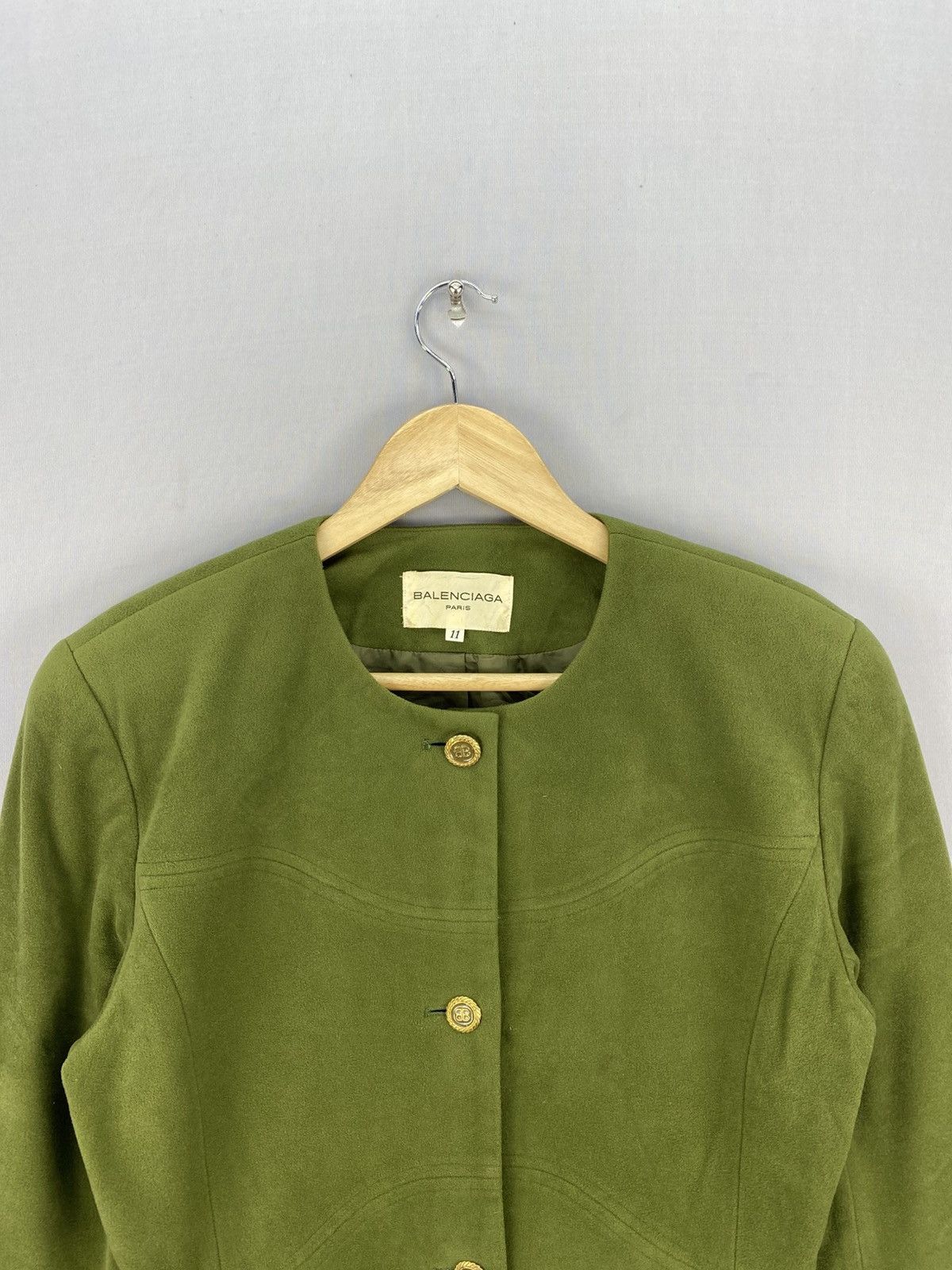 Balenciaga Vintage 90’s Balenciaga Padded Shoulder Women Cropped Jacket Size XXS / US 00 / IT 34 - 7 Thumbnail