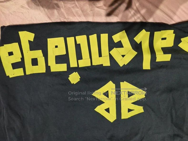 Balenciaga Balenciaga Tape Letter Logo Printed Crewneck Short Sleeve Size US XXL / EU 58 / 5 - 4 Thumbnail