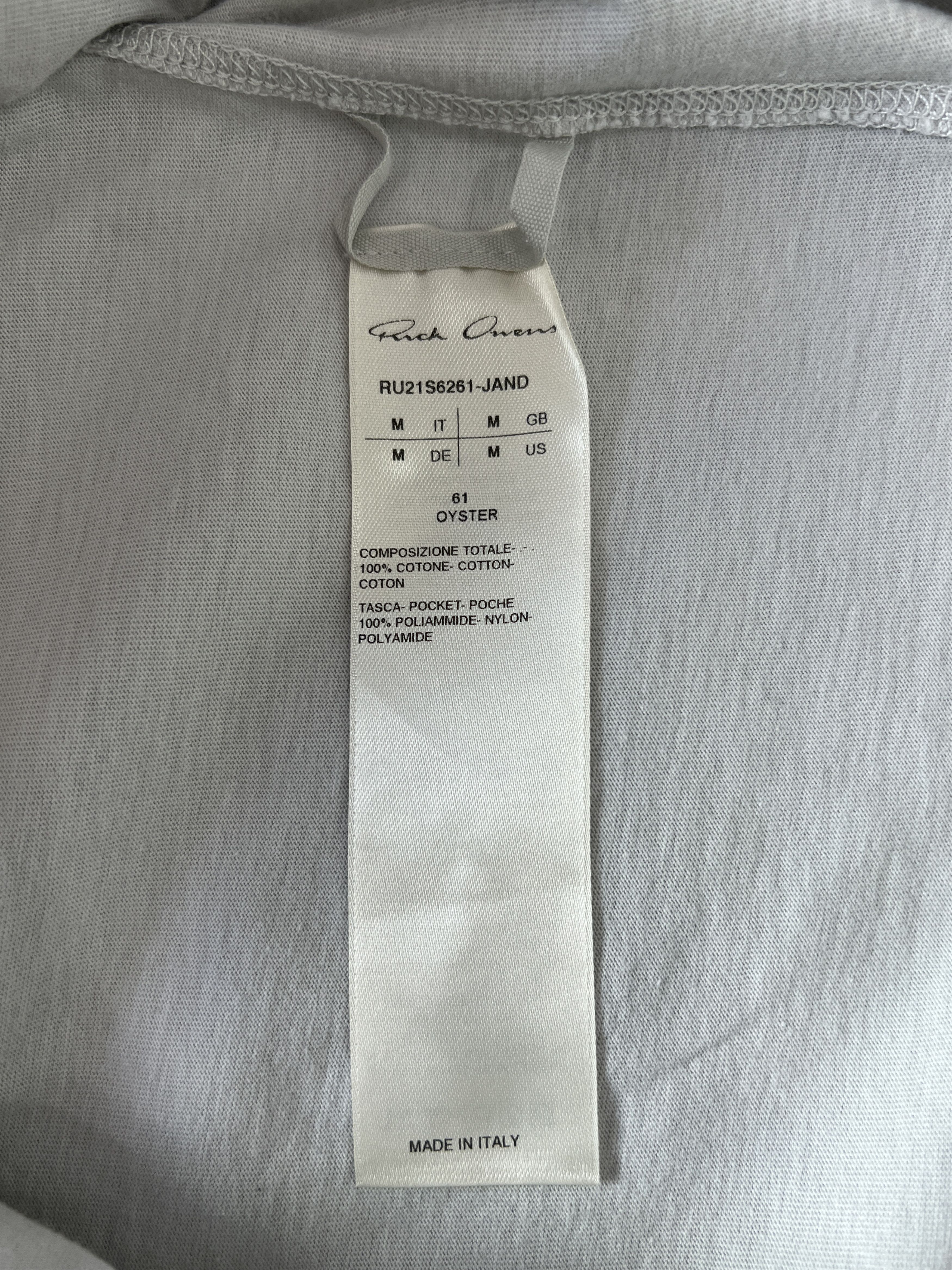 Rick Owens Rick Owens Zip Pocket LS Tee Milk White Medium Size US M / EU 48-50 / 2 - 8 Thumbnail