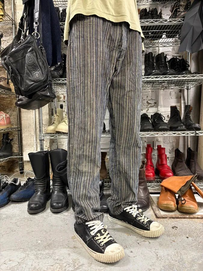 2000s Versace Stripes Grey Pants